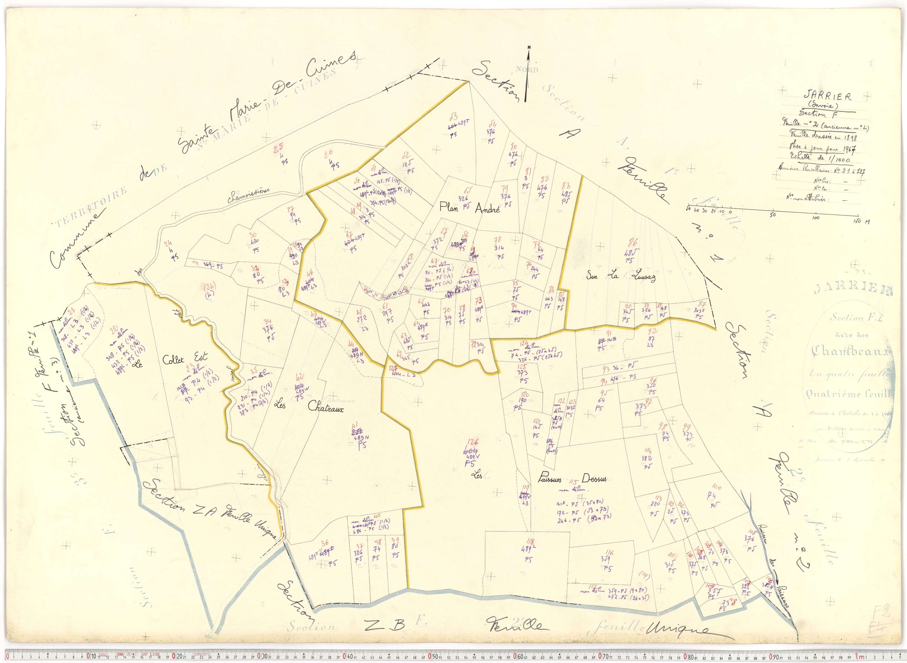 Jarrier - Plans cadastraux du cadastre rénové.