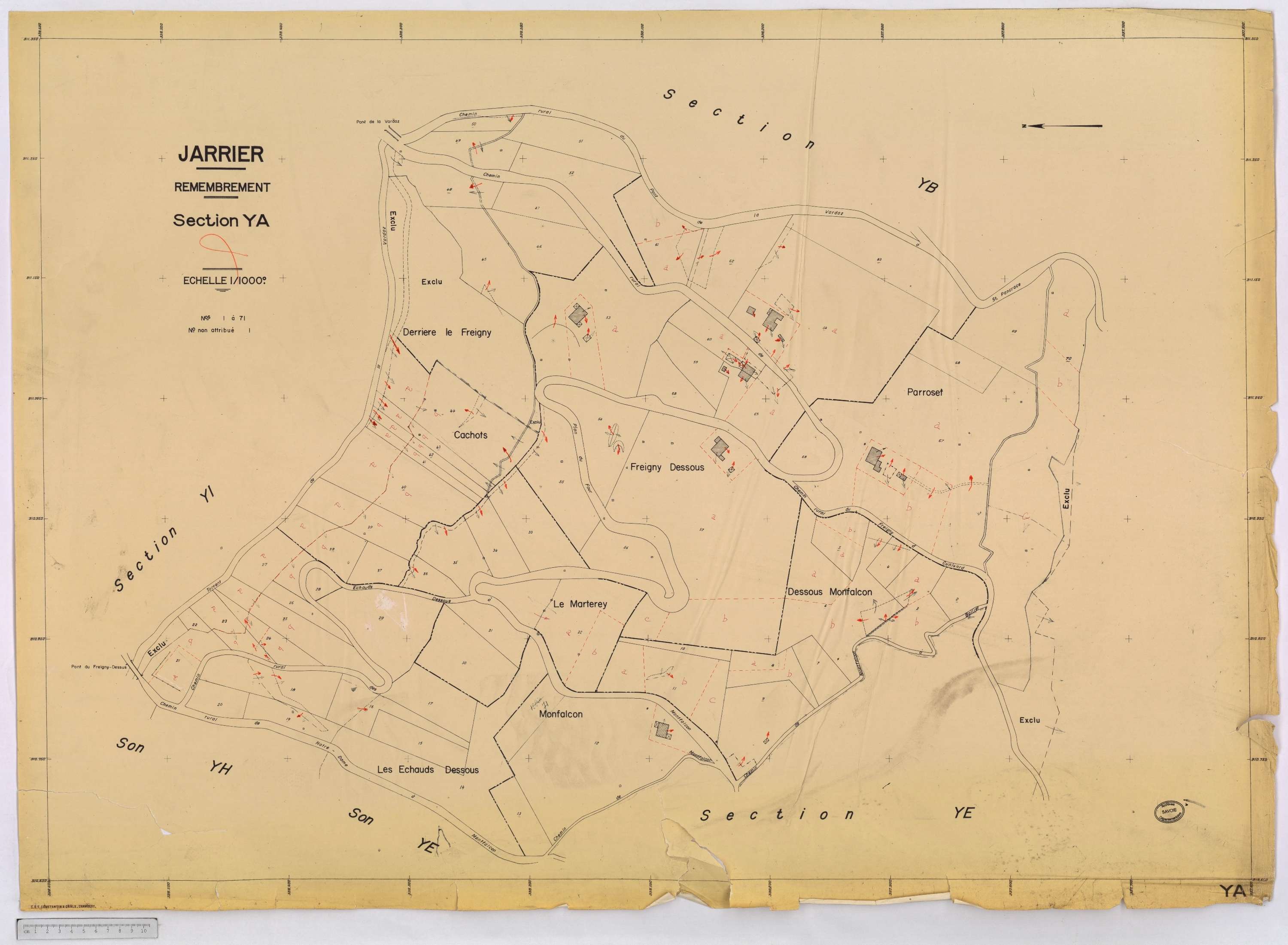 Jarrier - Cadastre remembré (1970).