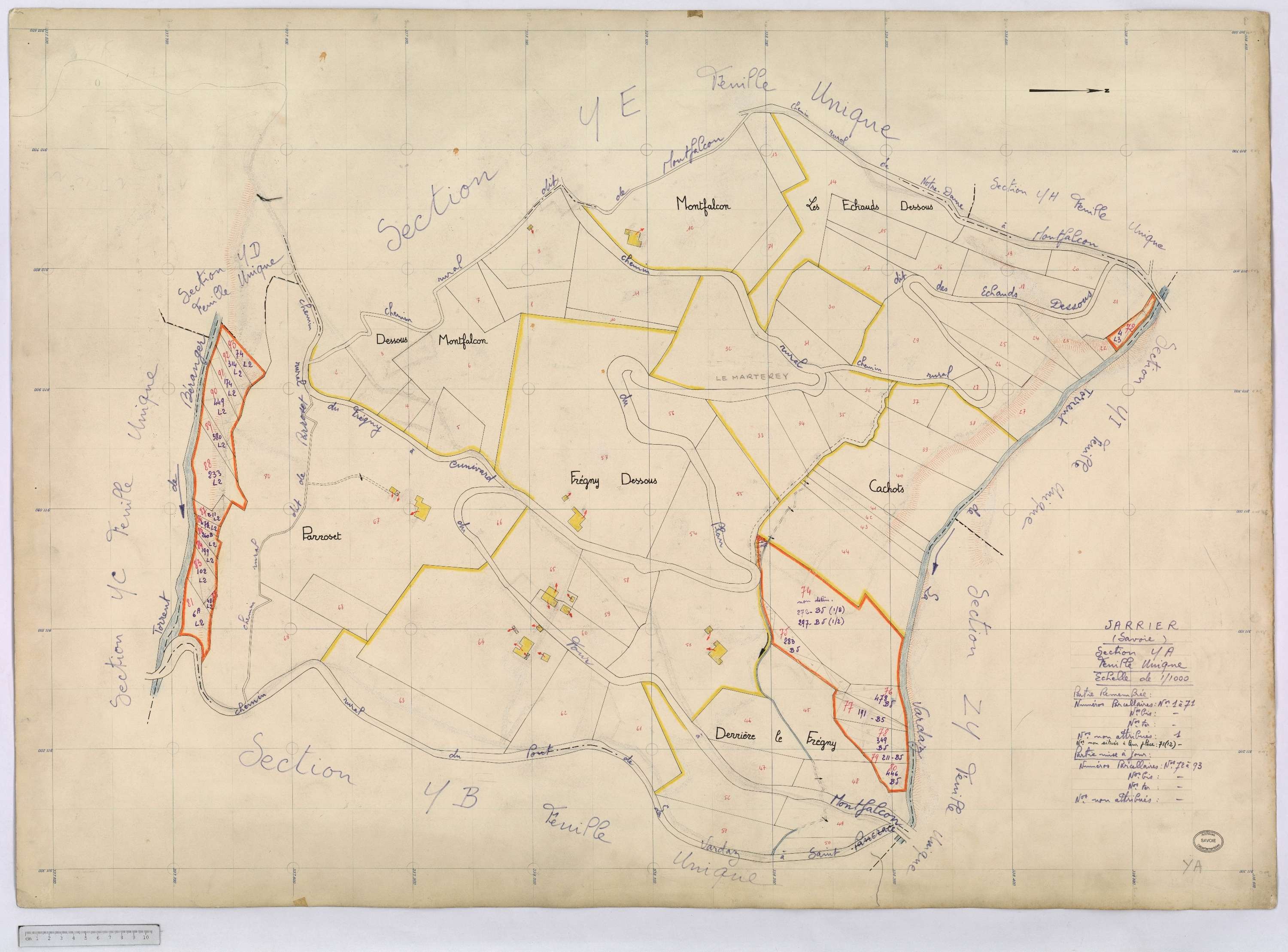 Jarrier - Cadastre remembré (1970).