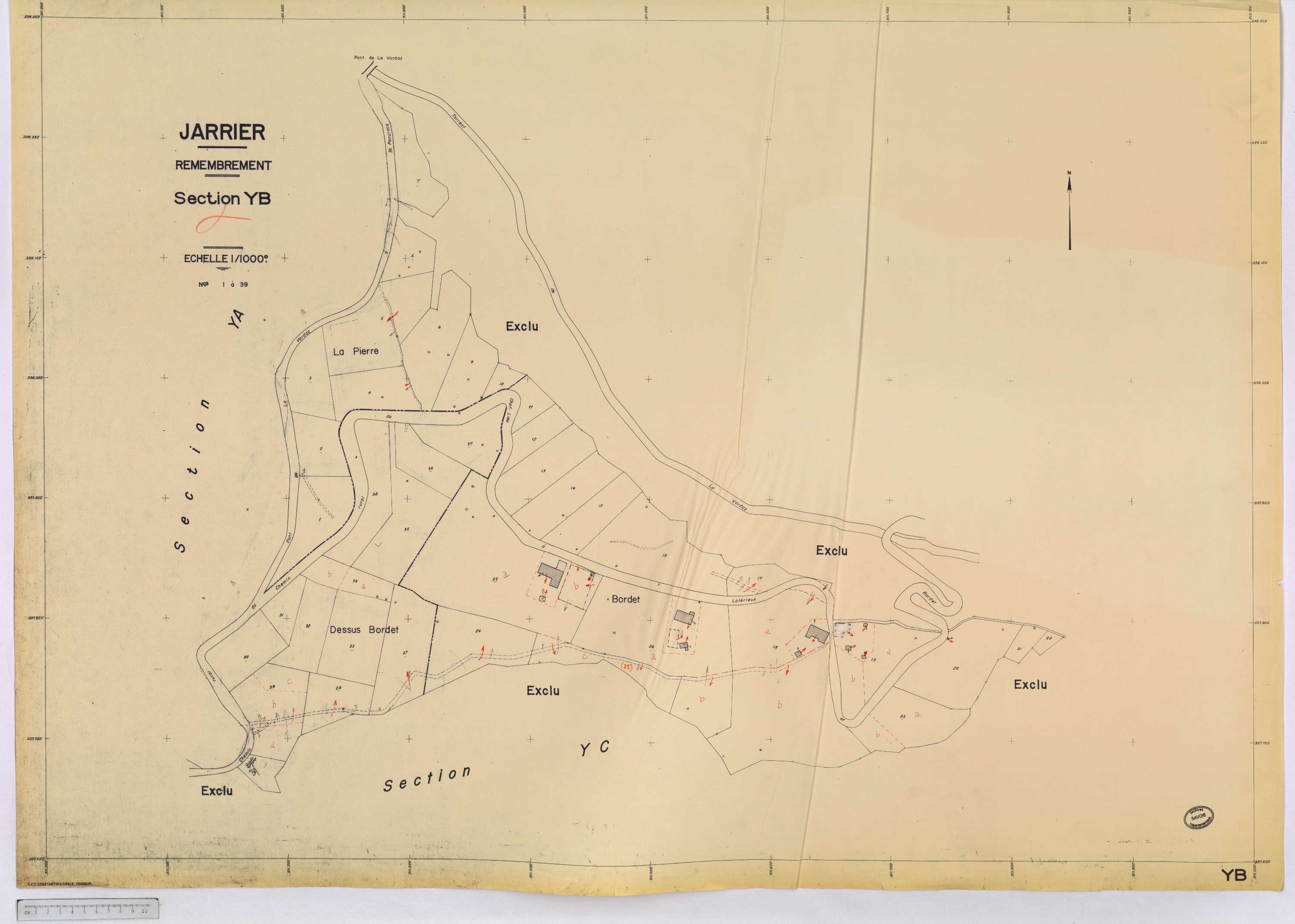 Jarrier - Cadastre remembré (1970).