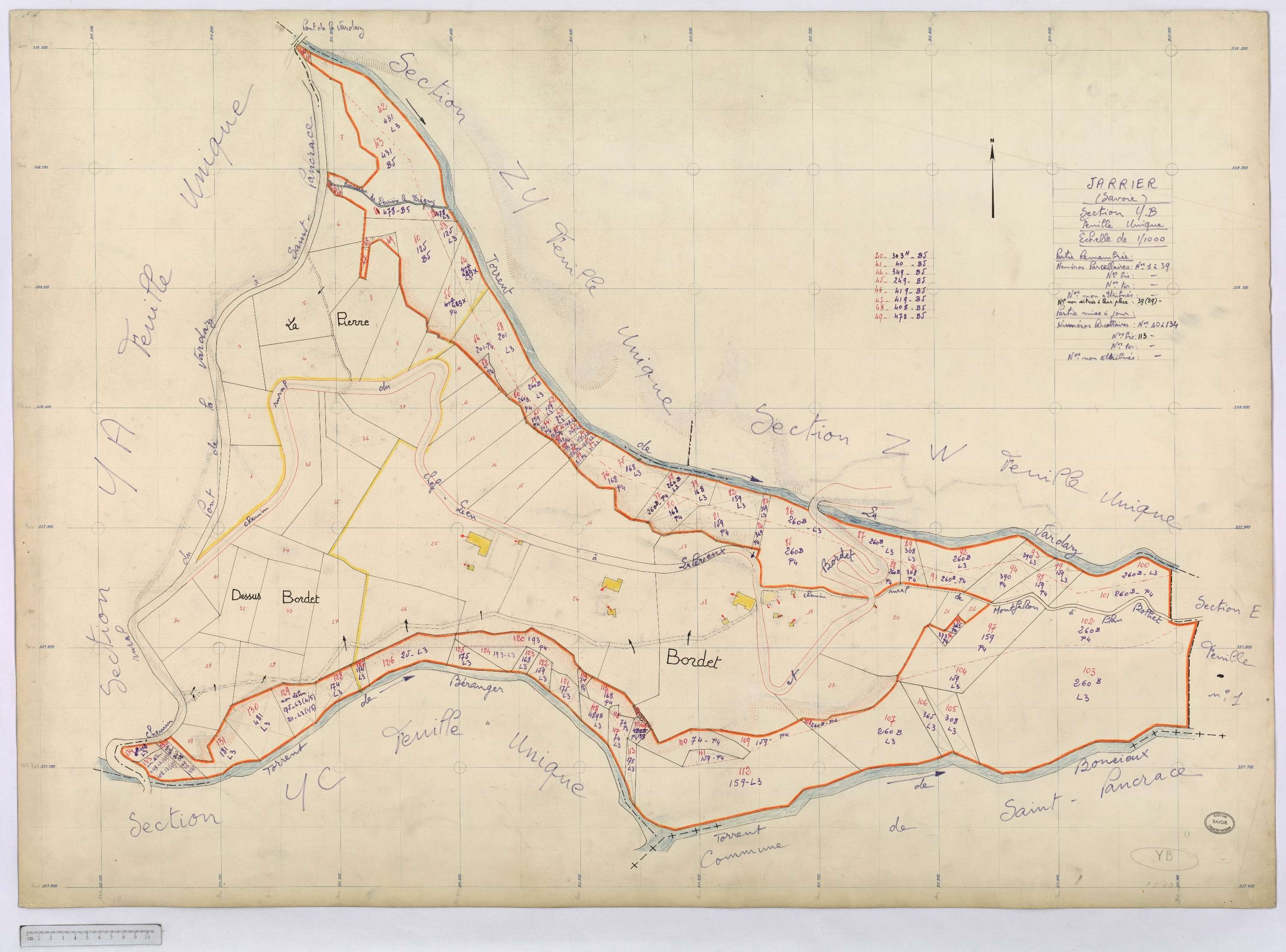 Jarrier - Cadastre remembré (1970).