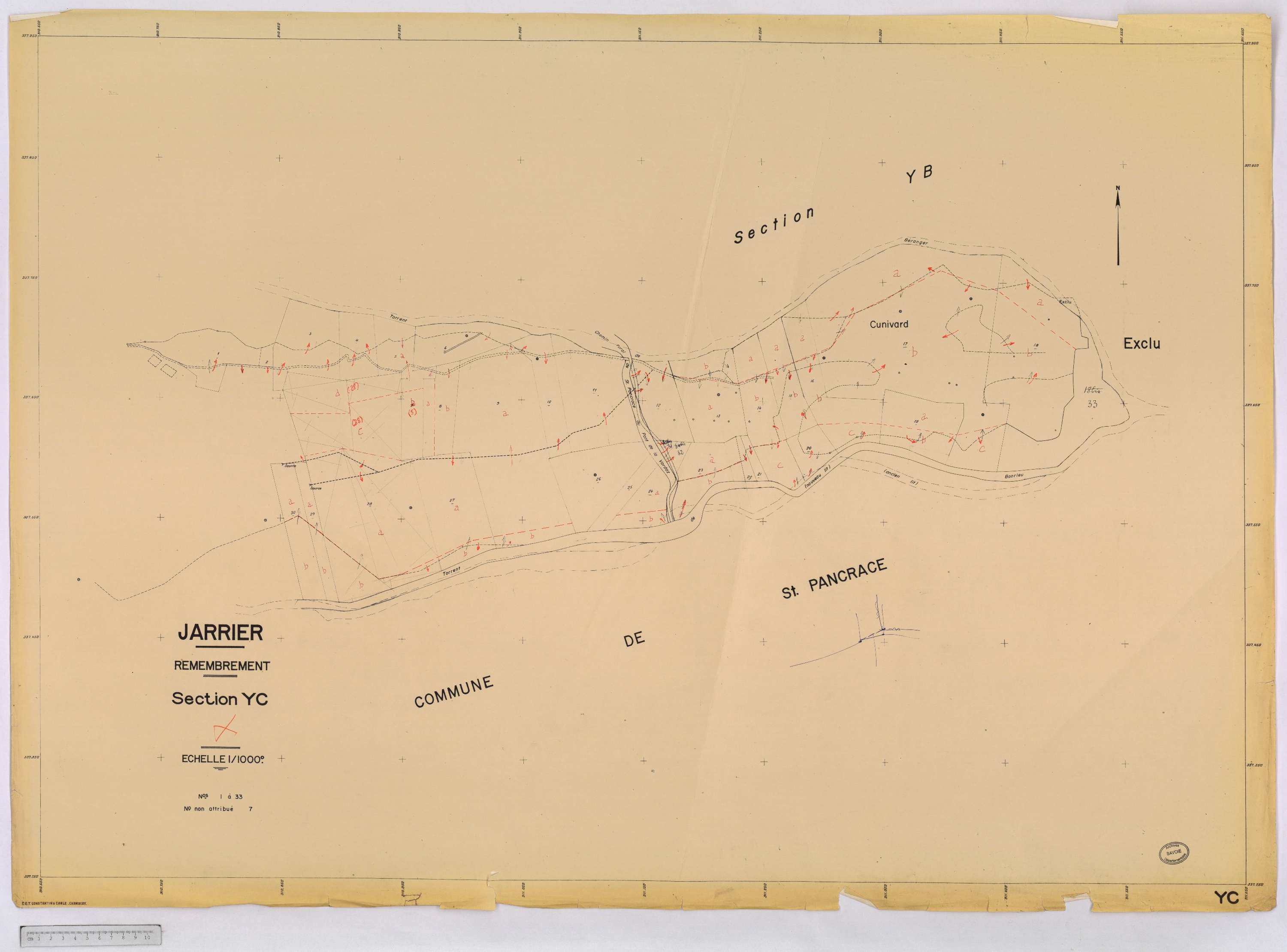 Jarrier - Cadastre remembré (1970).