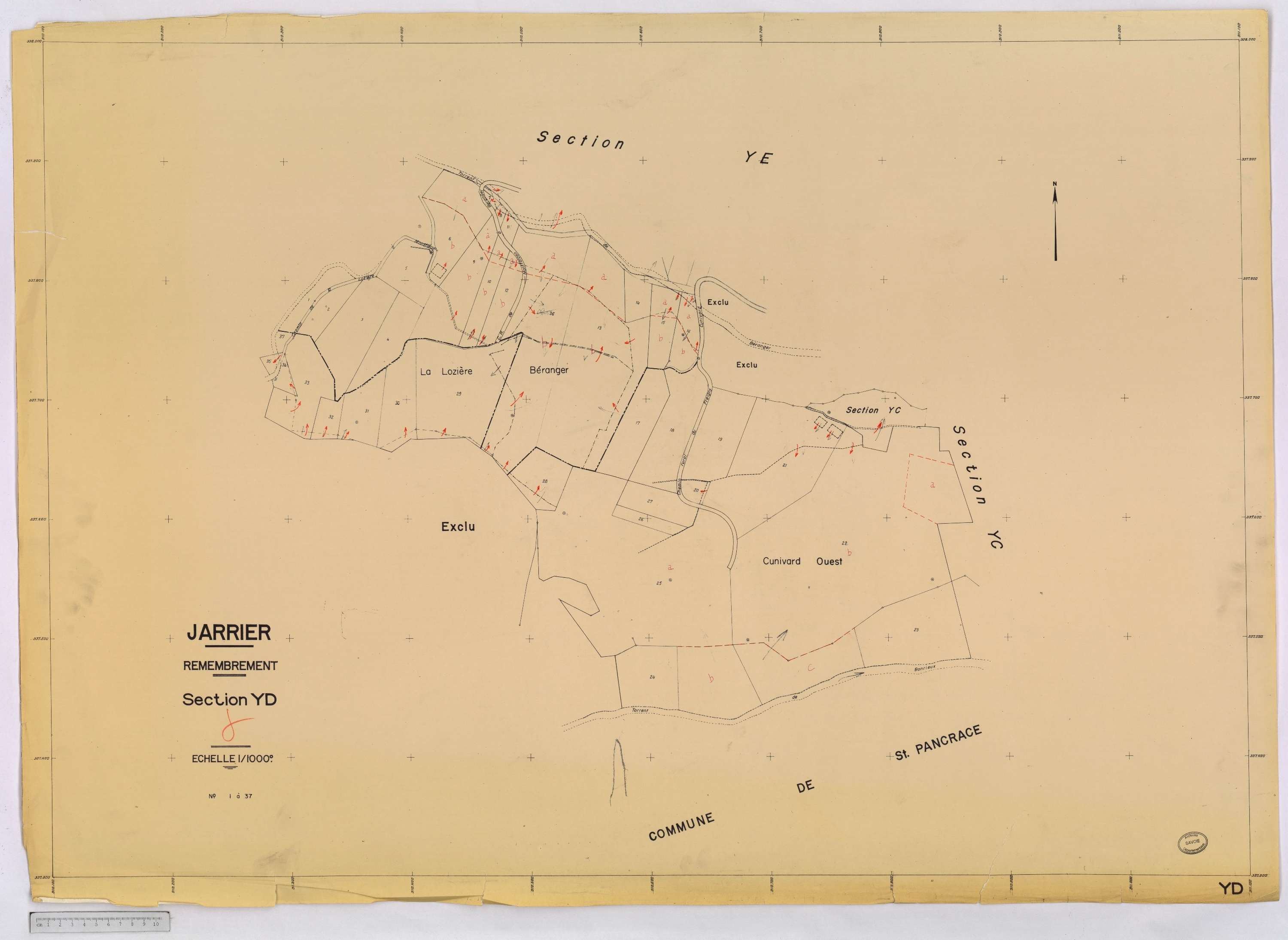 Jarrier - Cadastre remembré (1970).