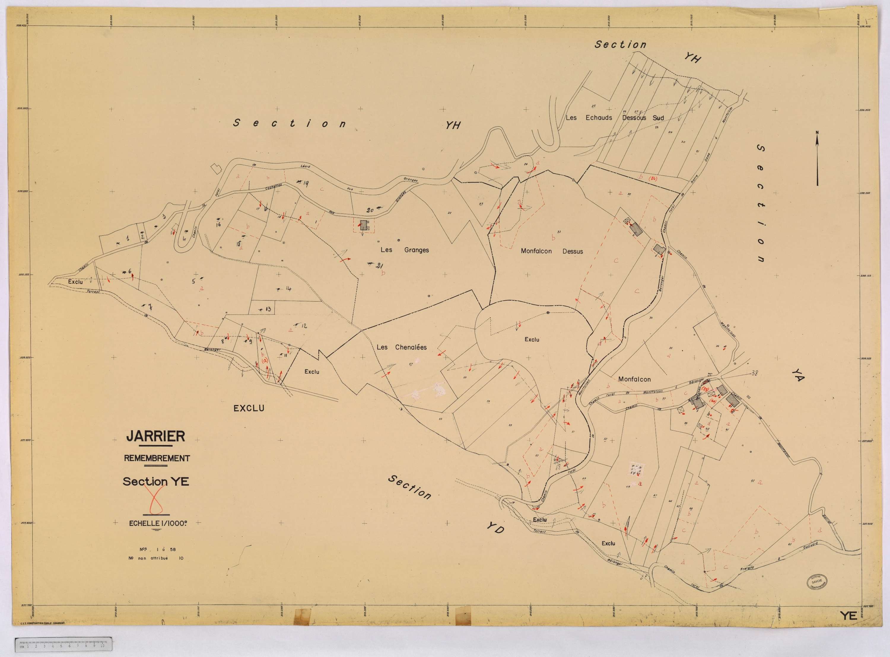 Jarrier - Cadastre remembré (1970).