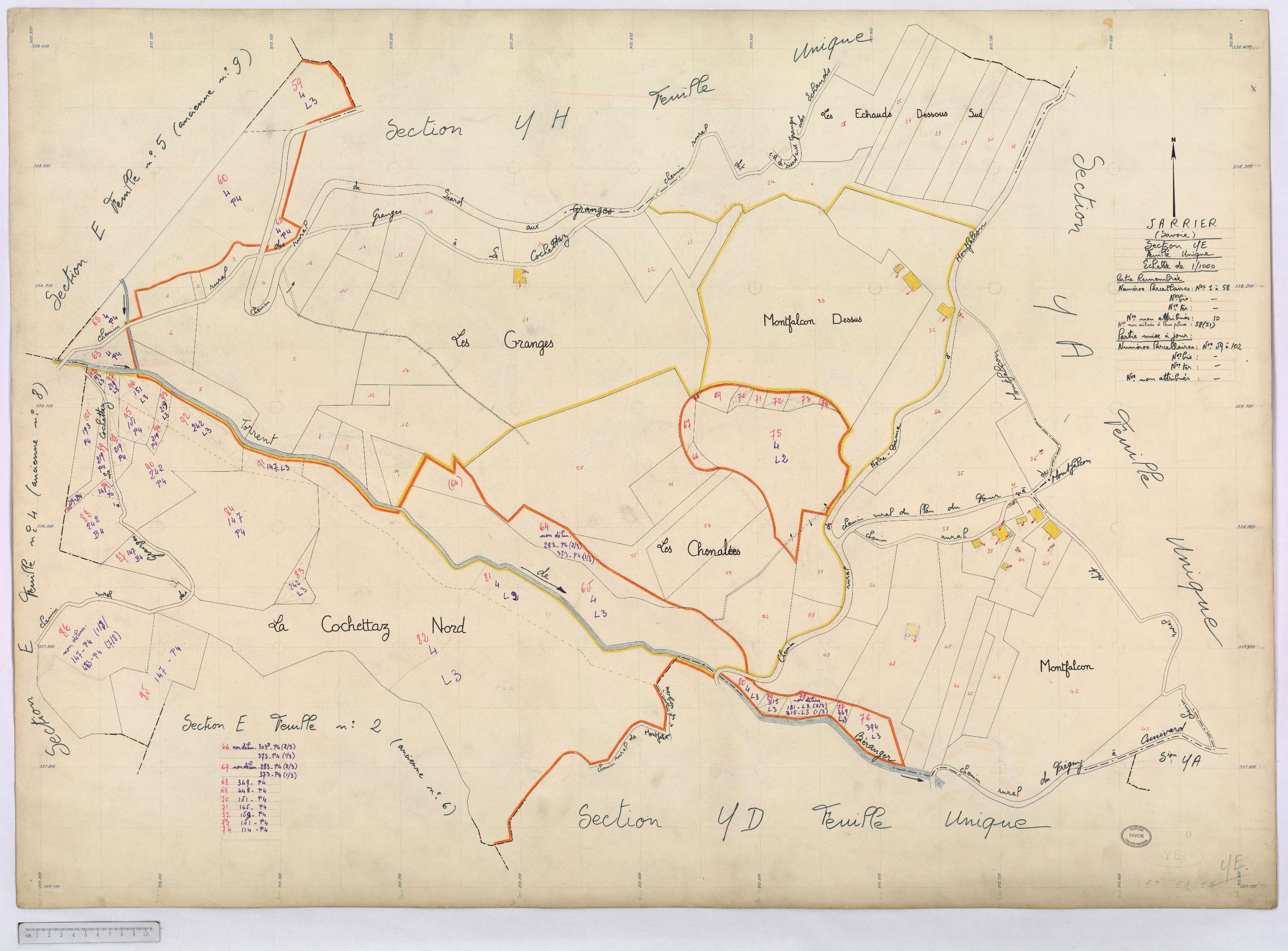 Jarrier - Cadastre remembré (1970).