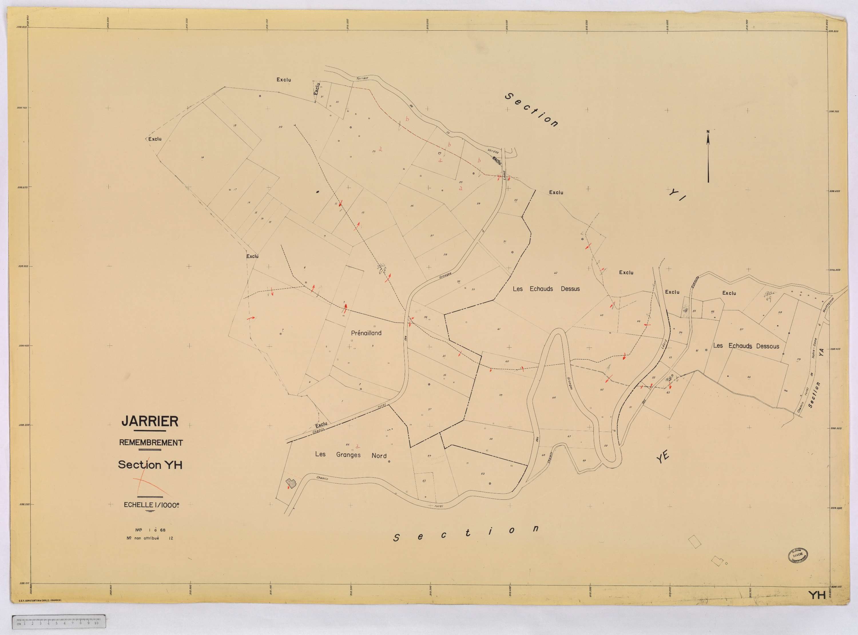 Jarrier - Cadastre remembré (1970).