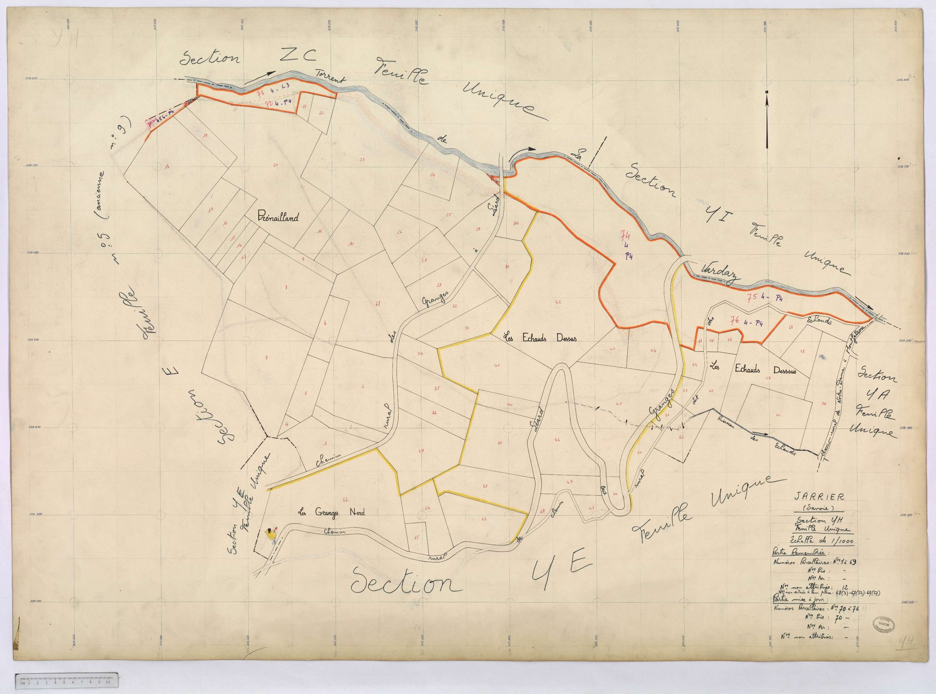 Jarrier - Cadastre remembré (1970).