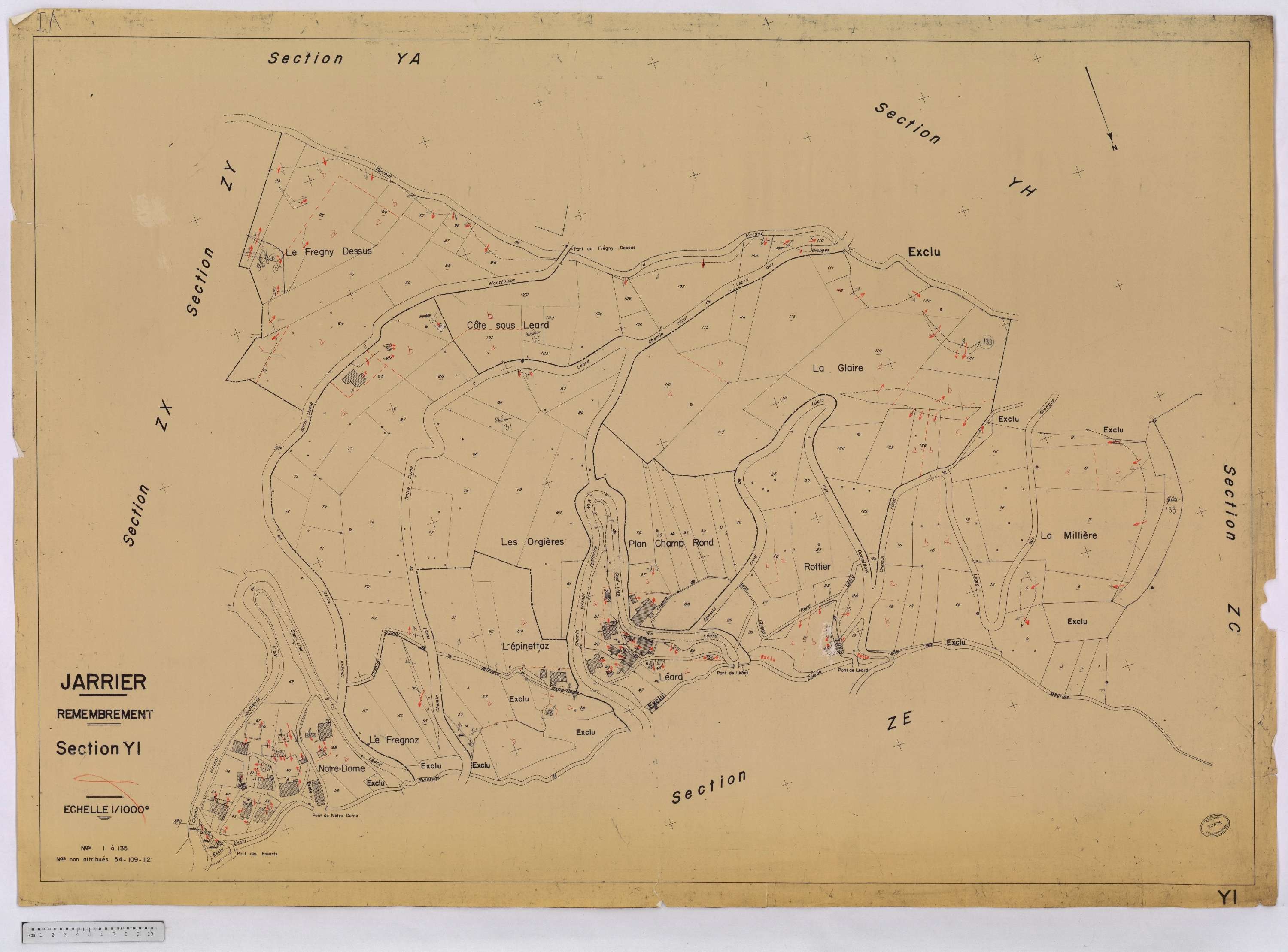 Jarrier - Cadastre remembré (1970).