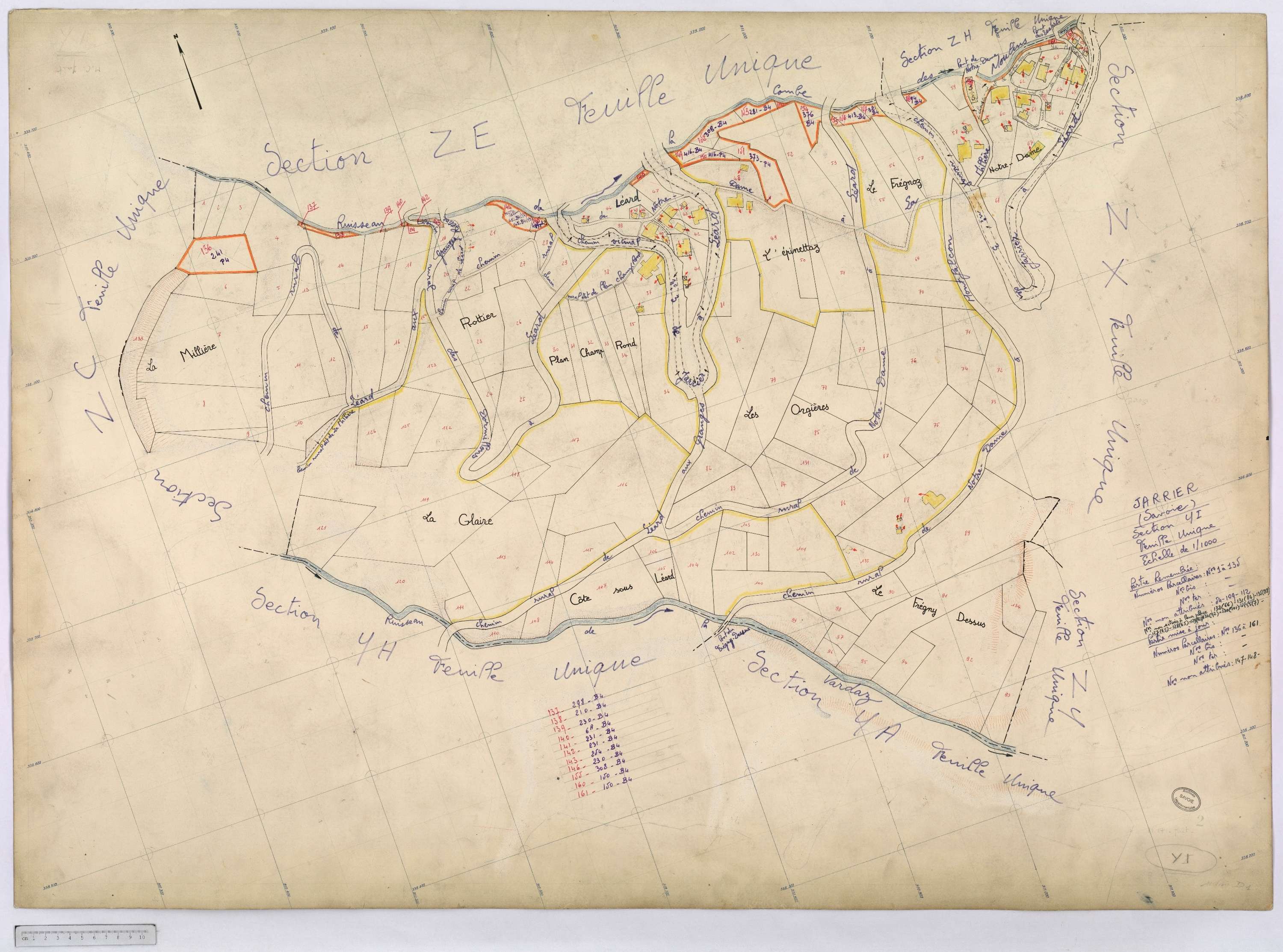 Jarrier - Cadastre remembré (1970).