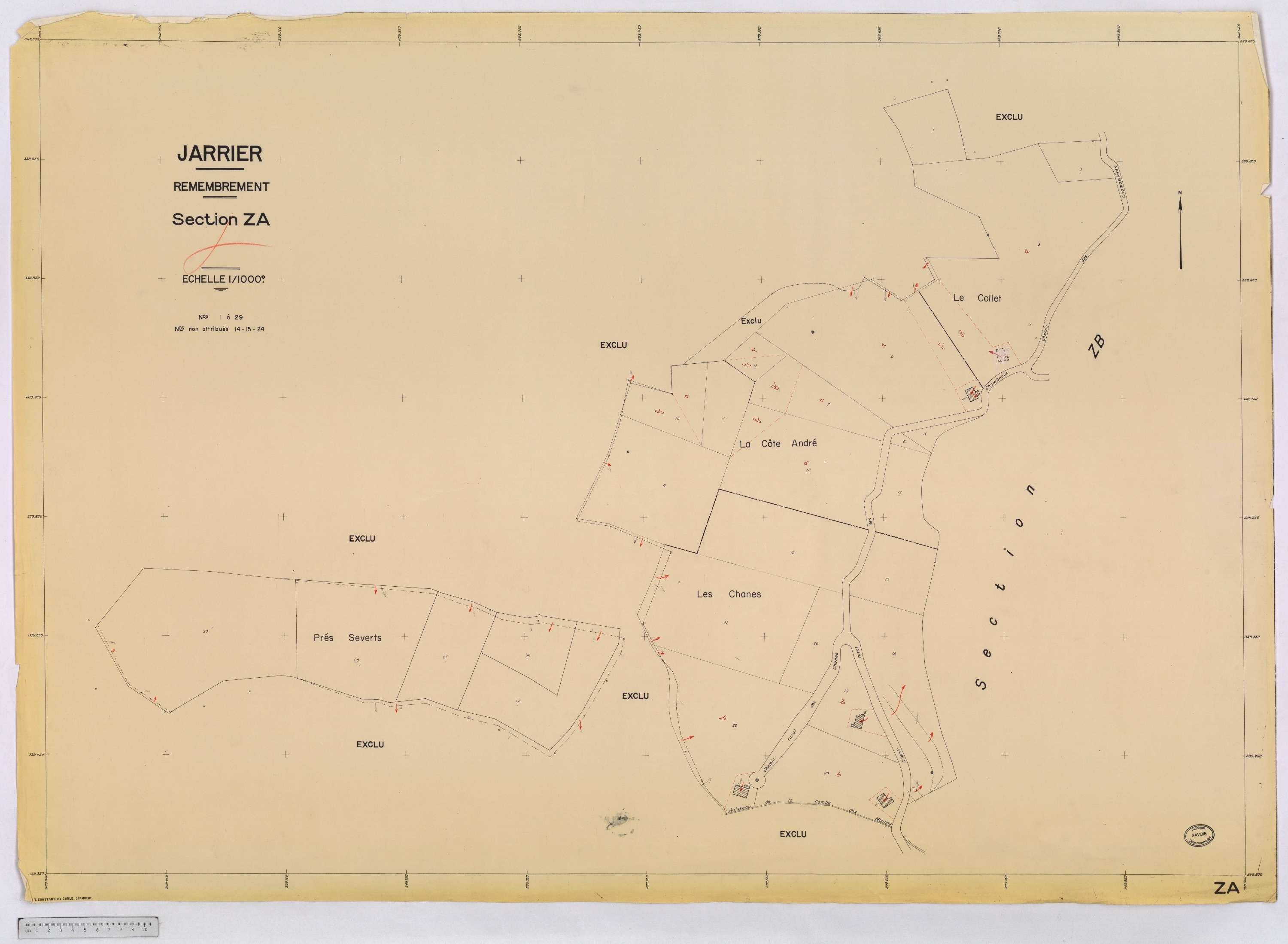 Jarrier - Cadastre remembré (1970).