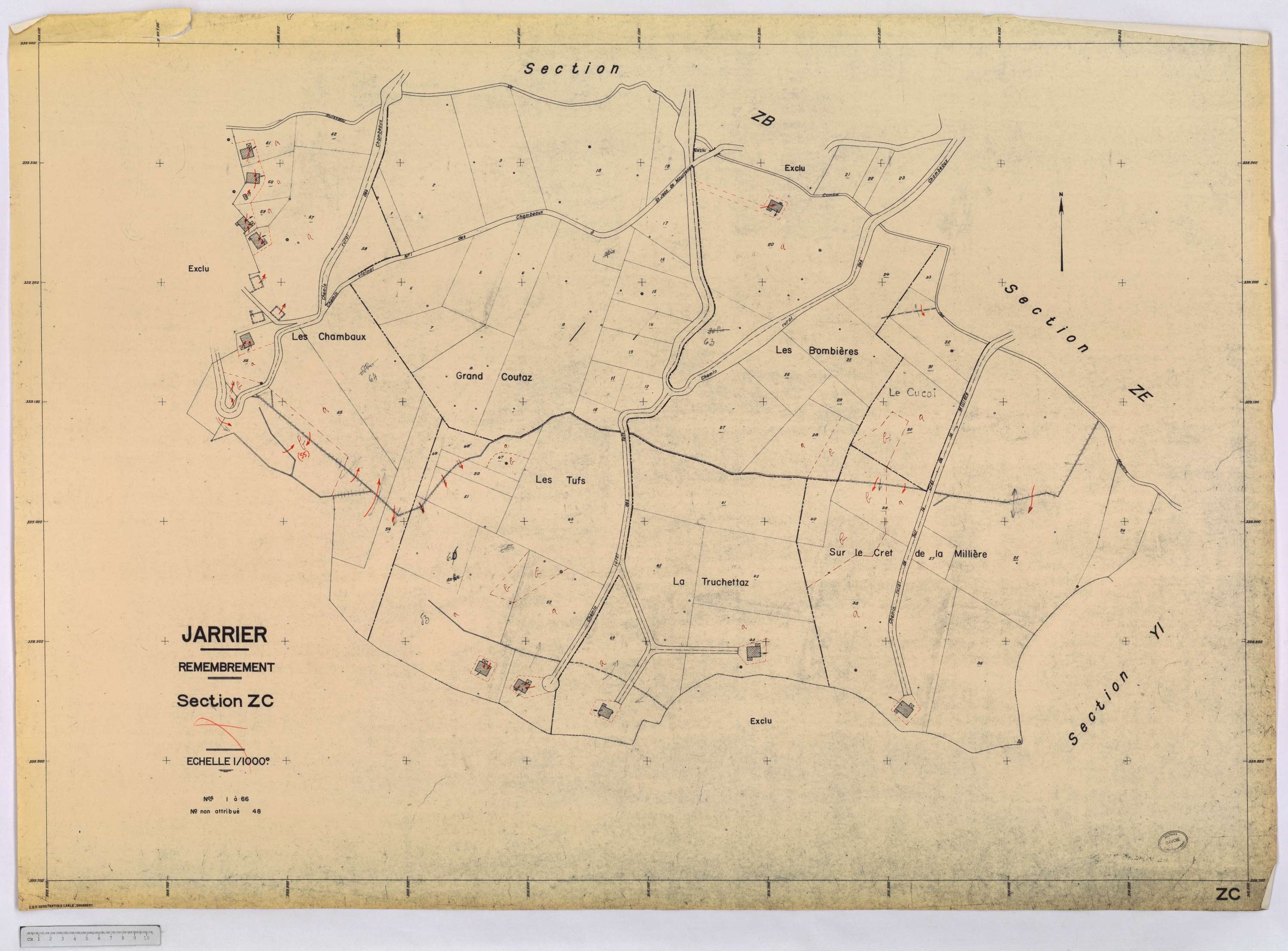 Jarrier - Cadastre remembré (1970).