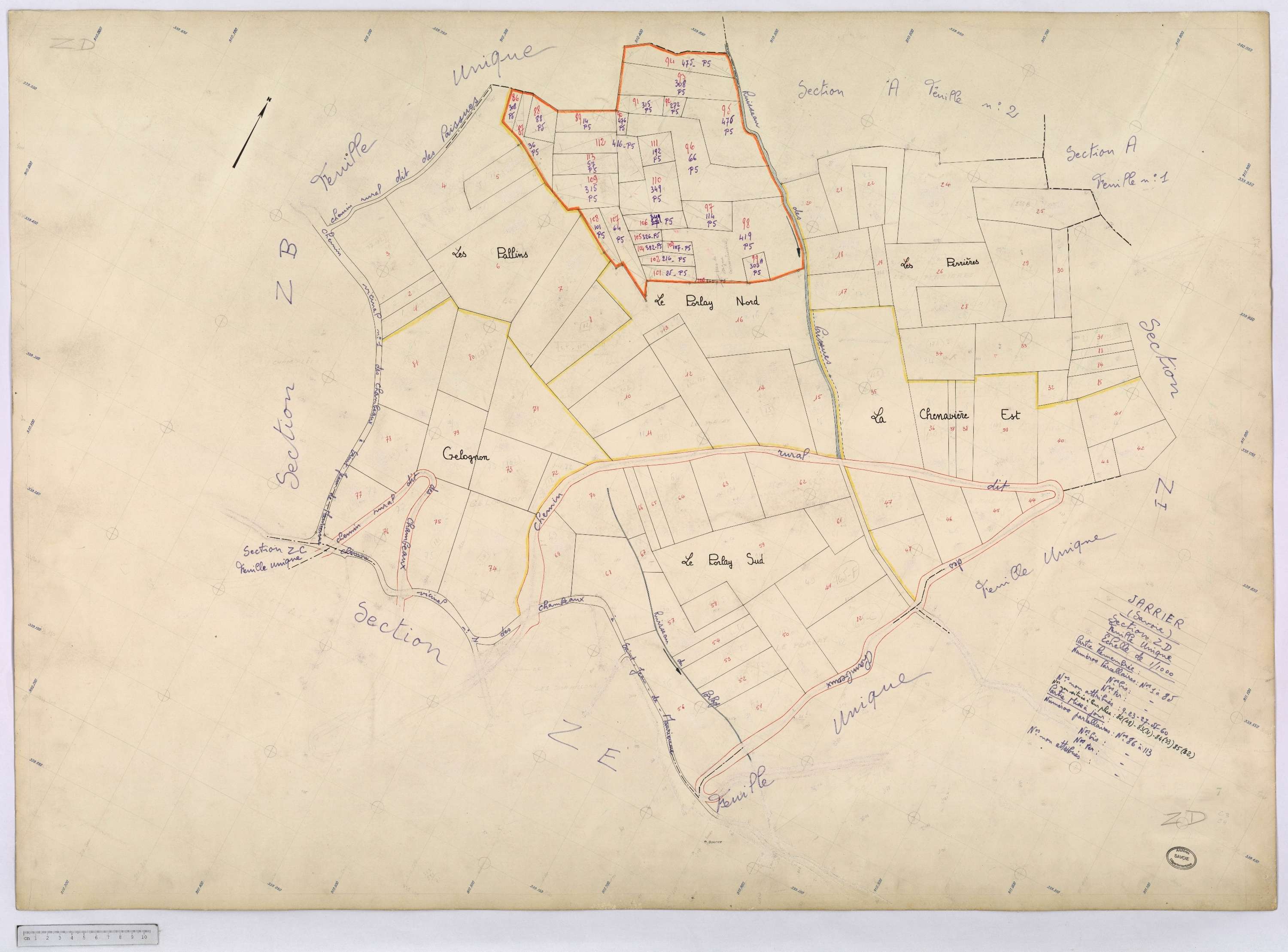 Jarrier - Cadastre remembré (1970).