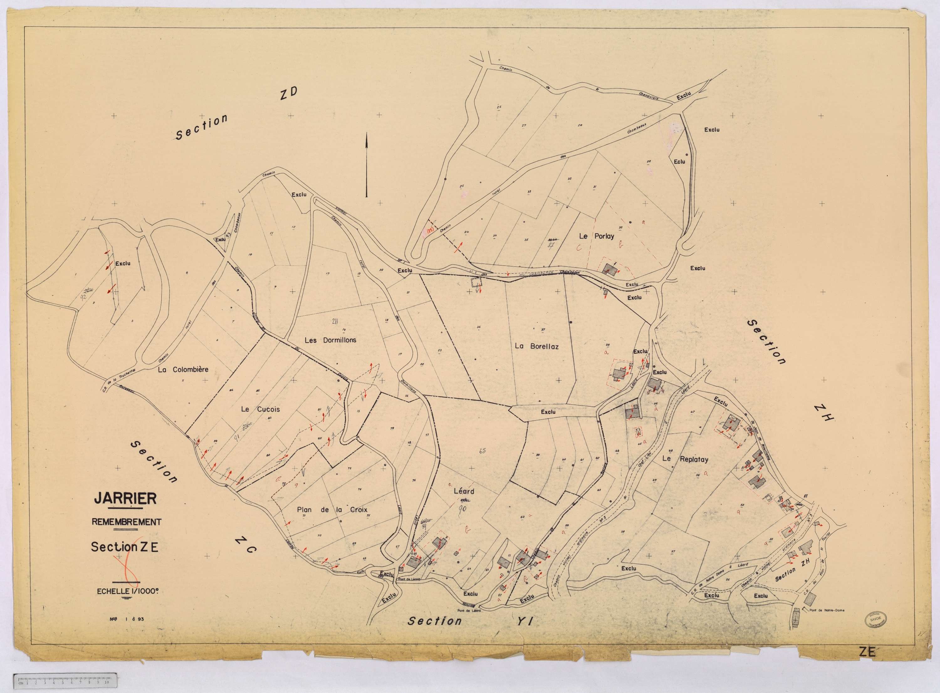 Jarrier - Cadastre remembré (1970).