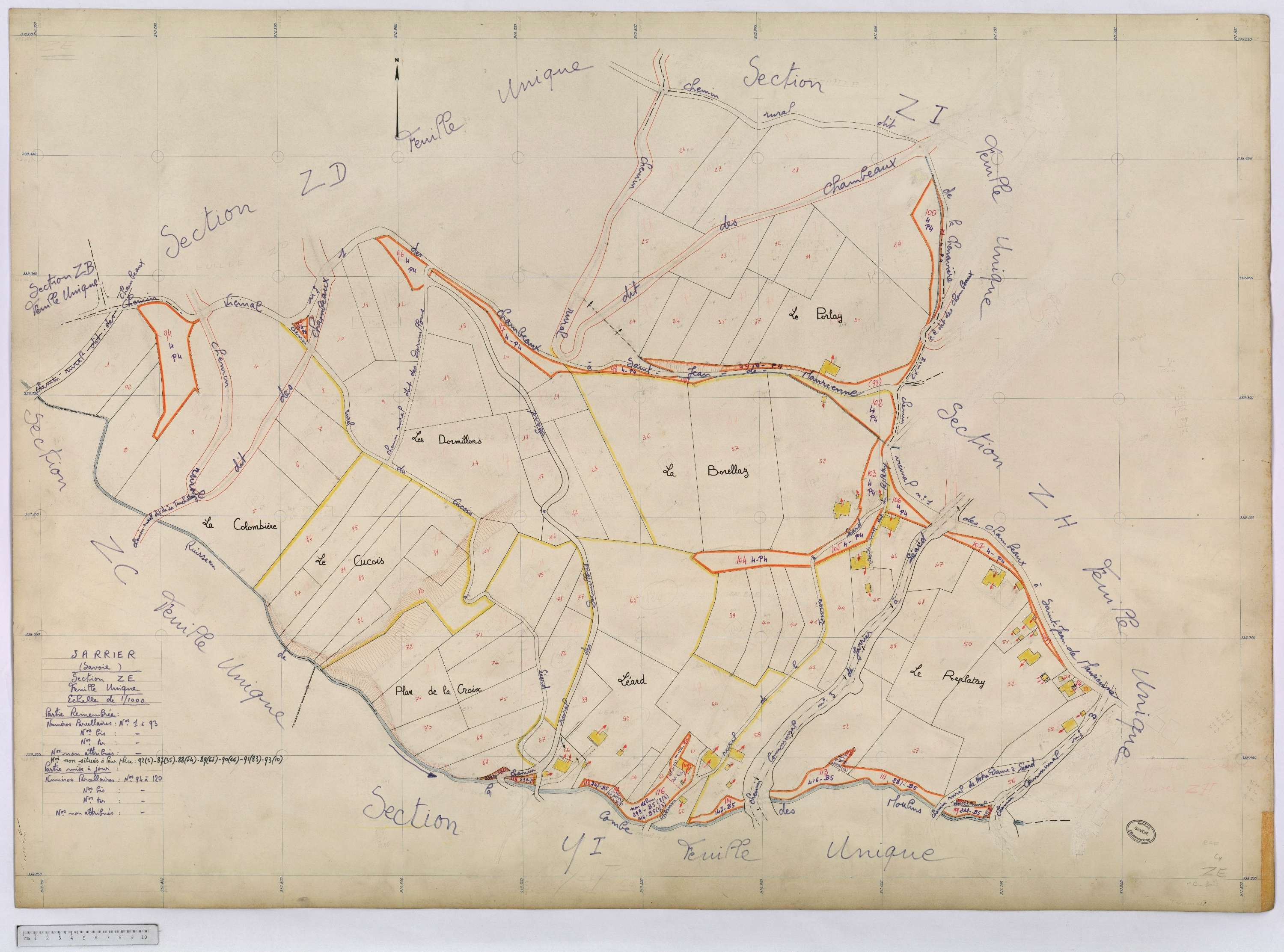 Jarrier - Cadastre remembré (1970).