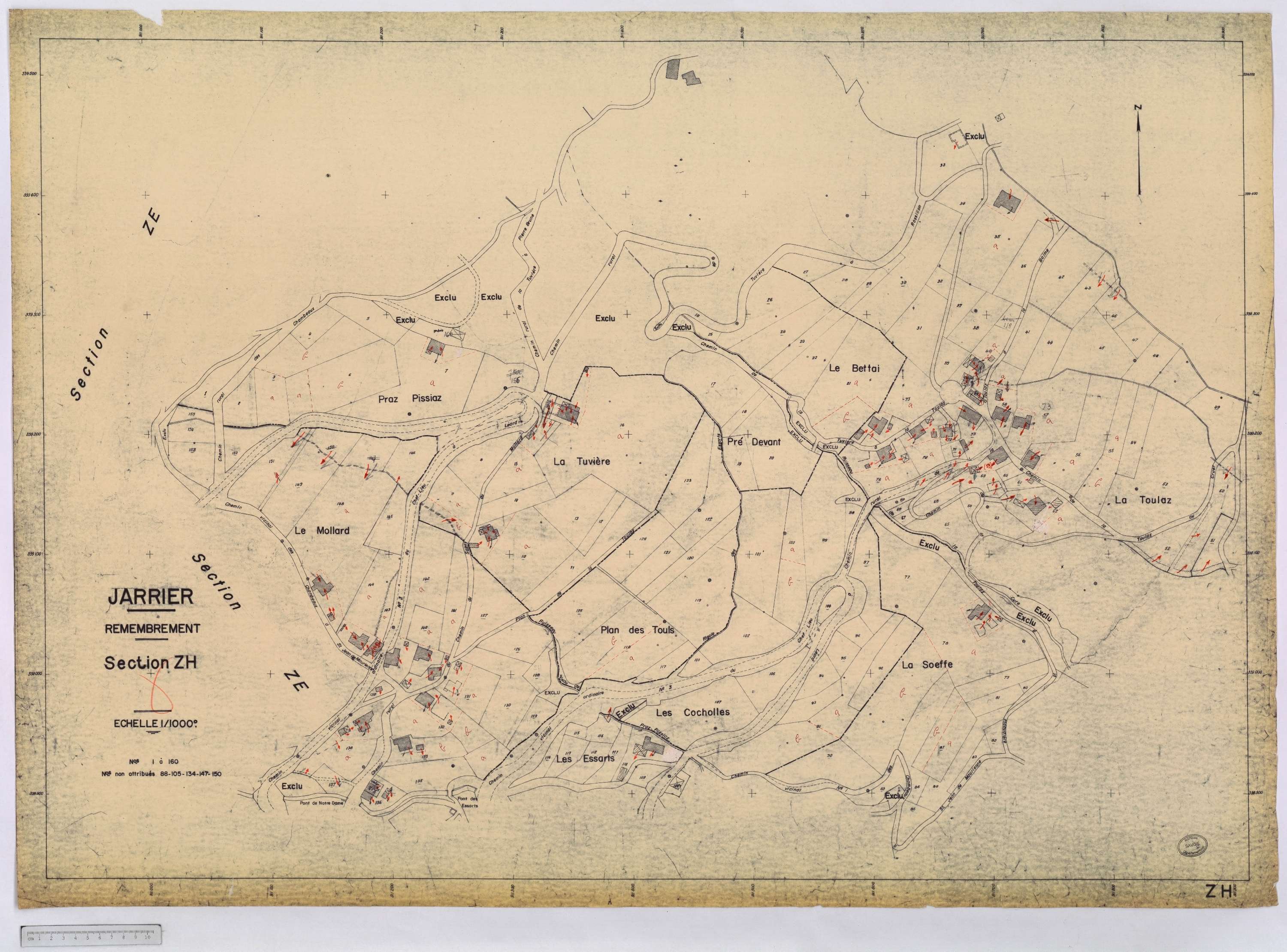 Jarrier - Cadastre remembré (1970).