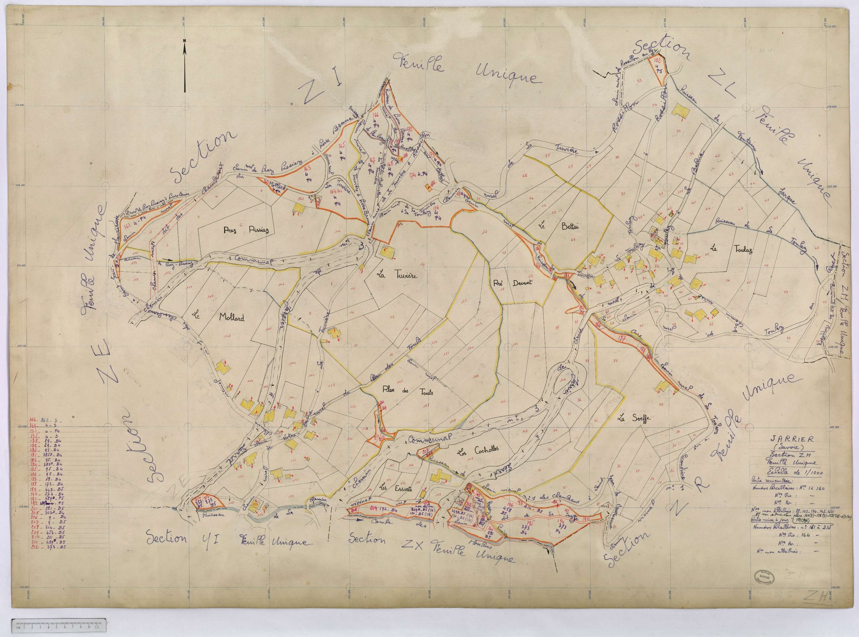 Jarrier - Cadastre remembré (1970).