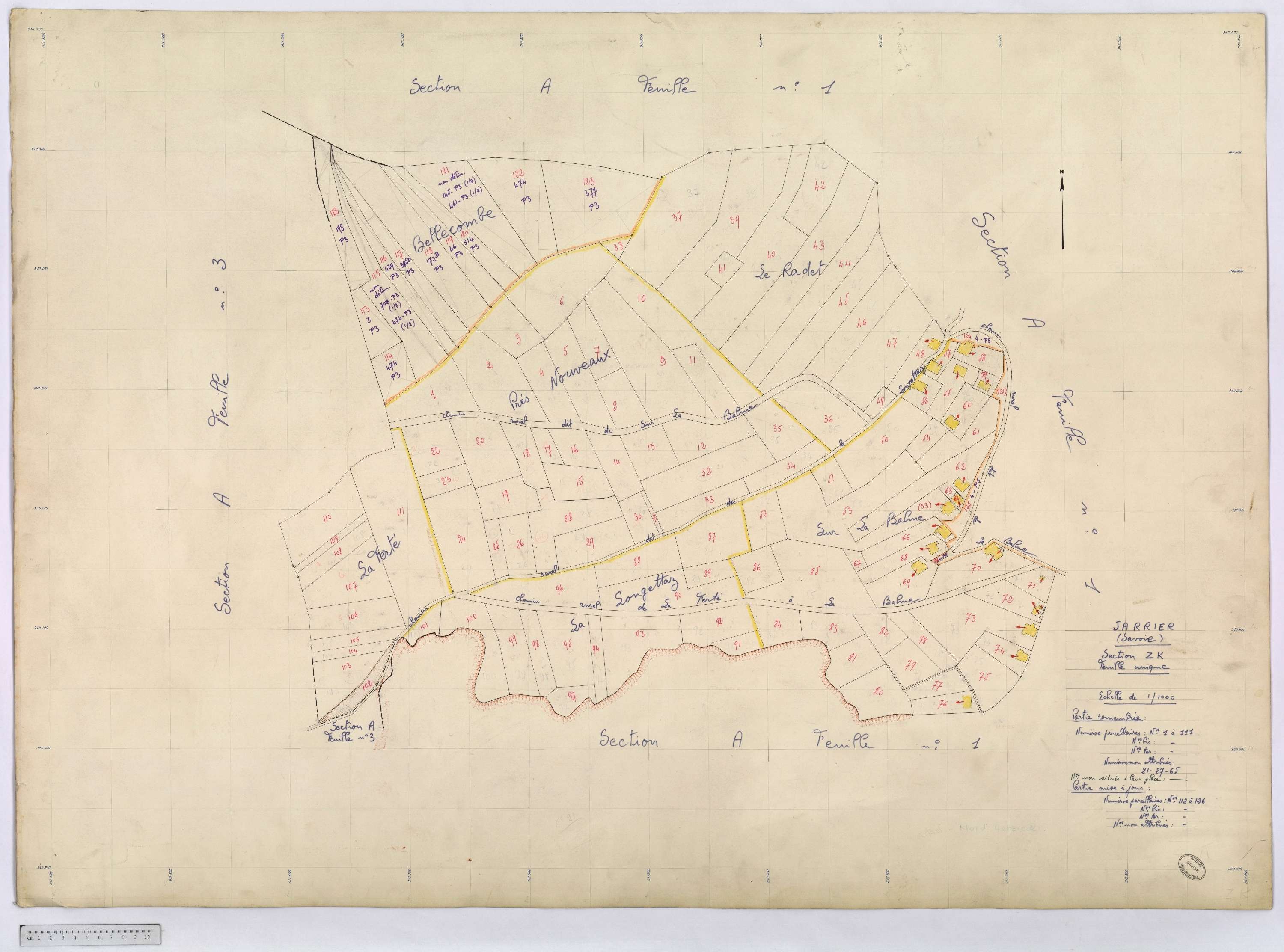 Jarrier - Cadastre remembré (1970).