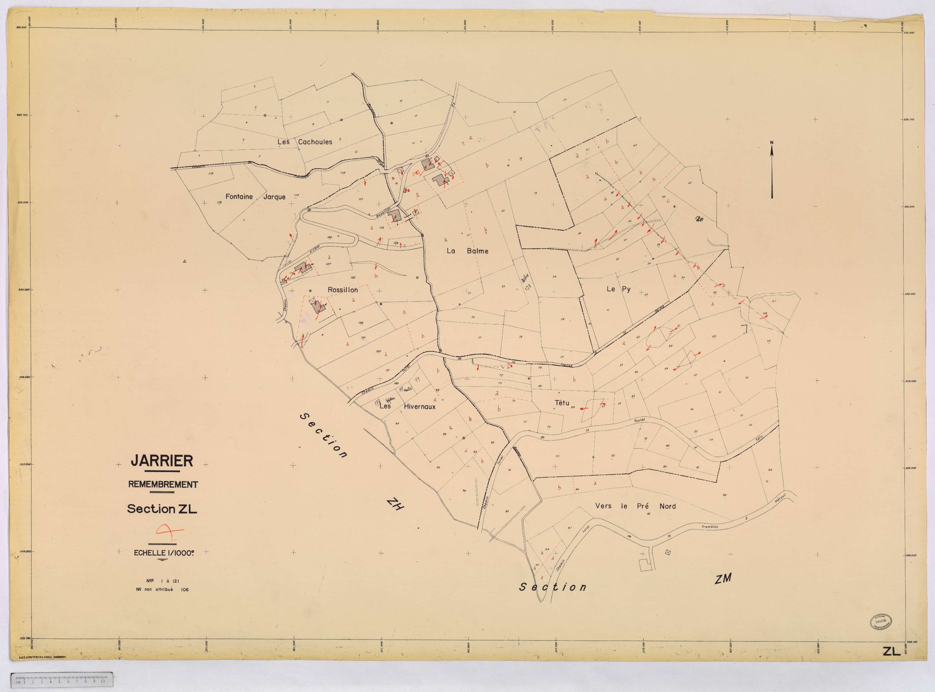 Jarrier - Cadastre remembré (1970).