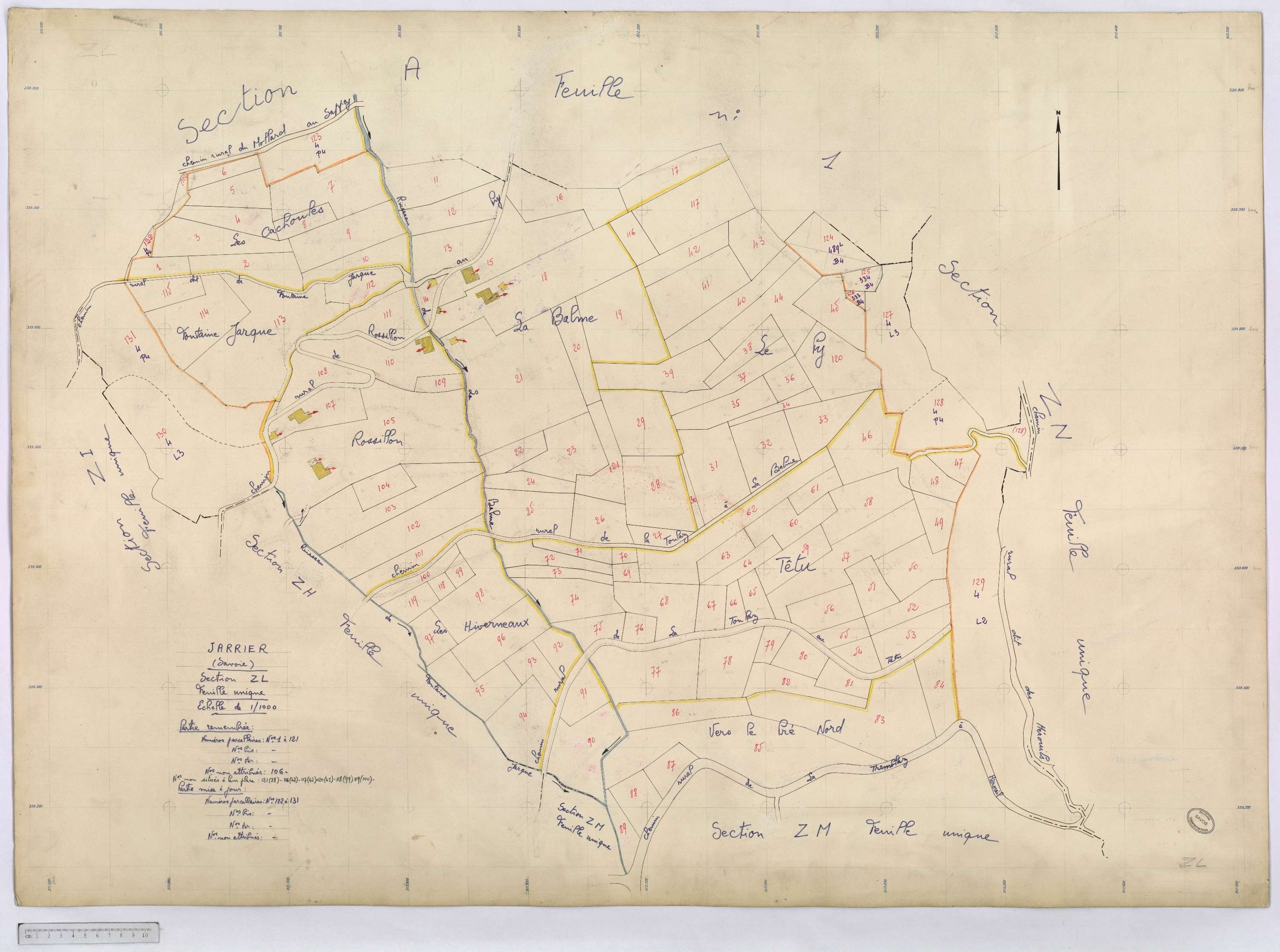 Jarrier - Cadastre remembré (1970).