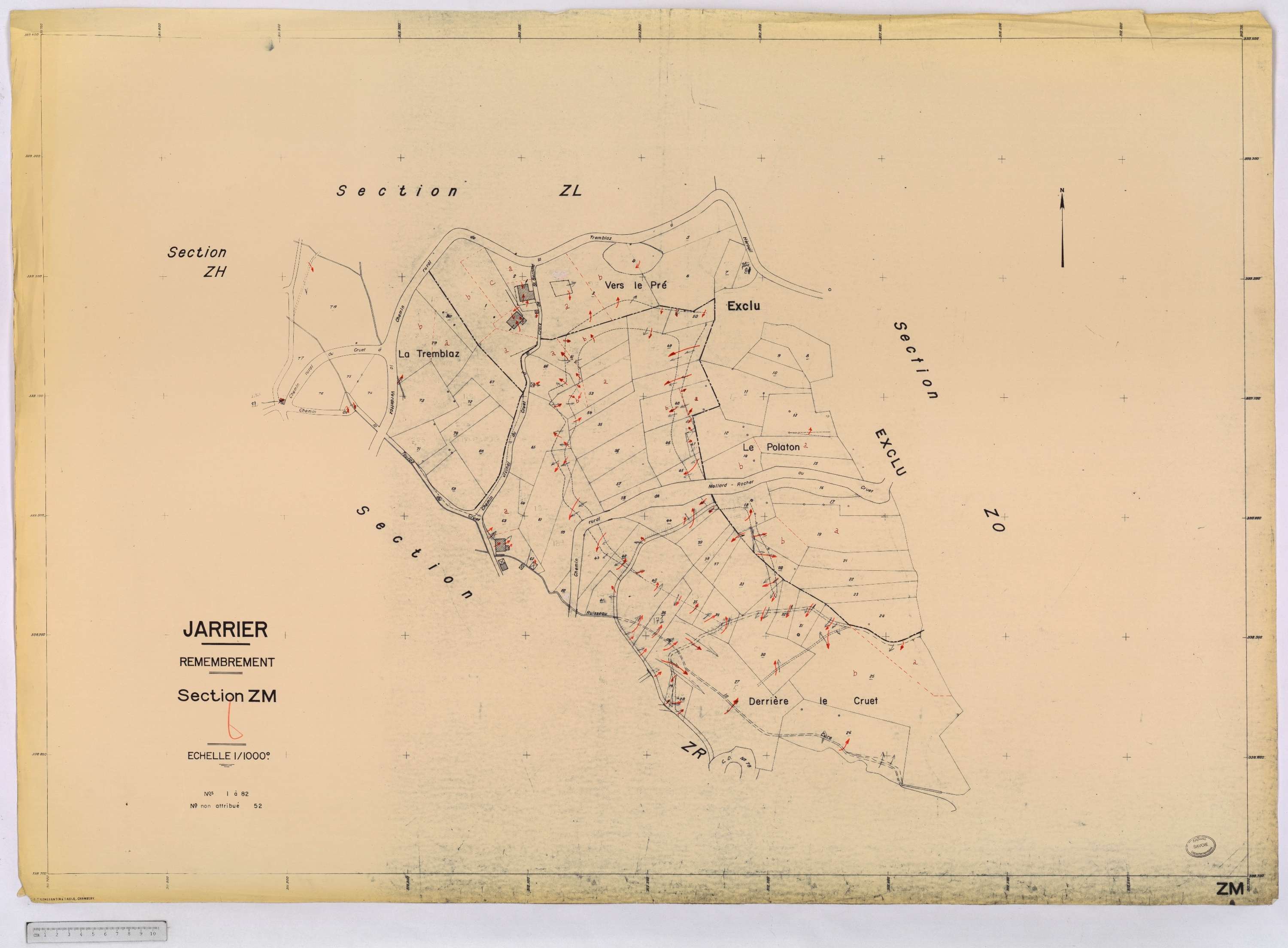 Jarrier - Cadastre remembré (1970).