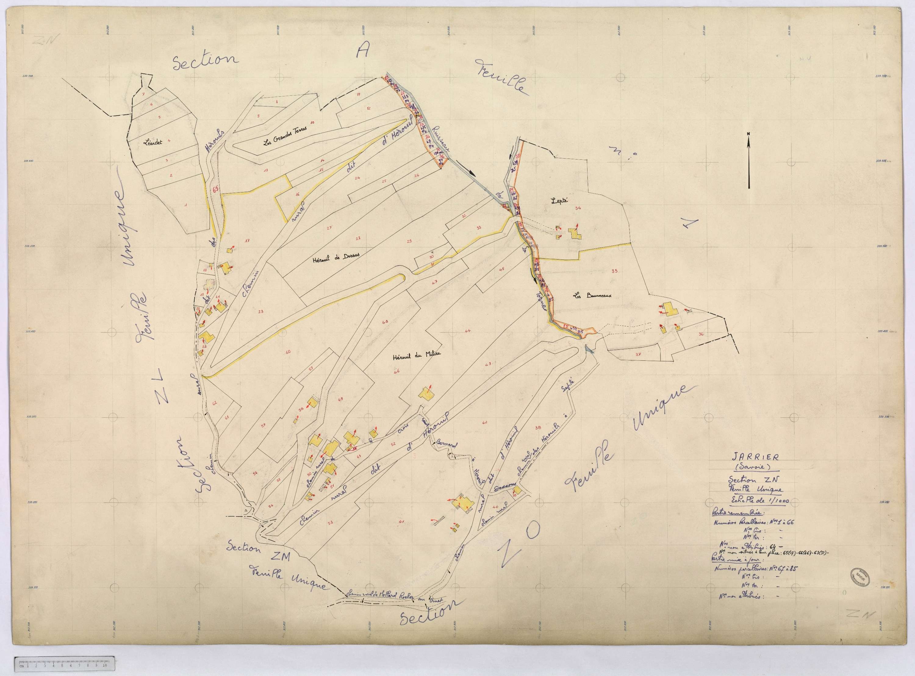 Jarrier - Cadastre remembré (1970).