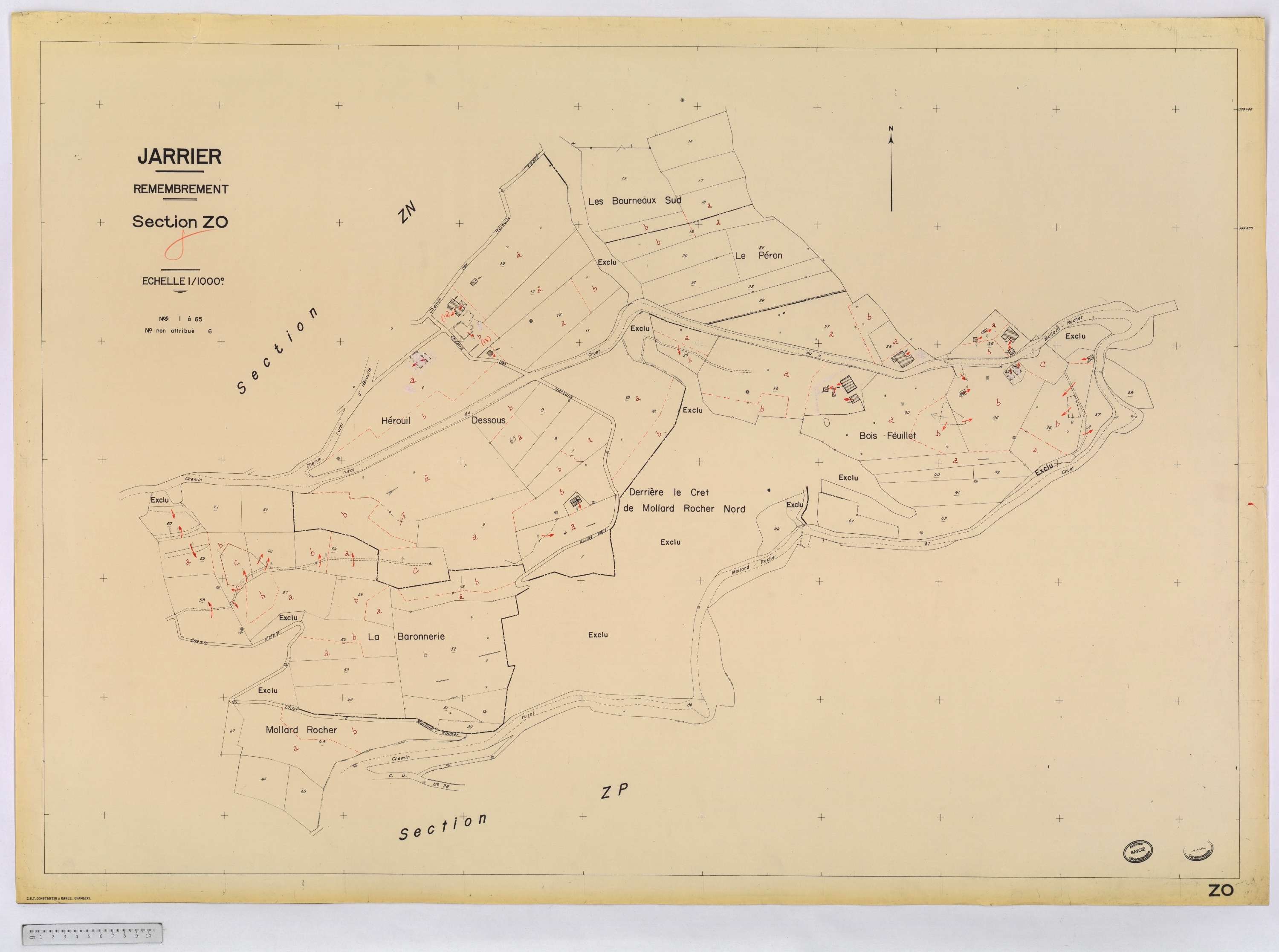 Jarrier - Cadastre remembré (1970).