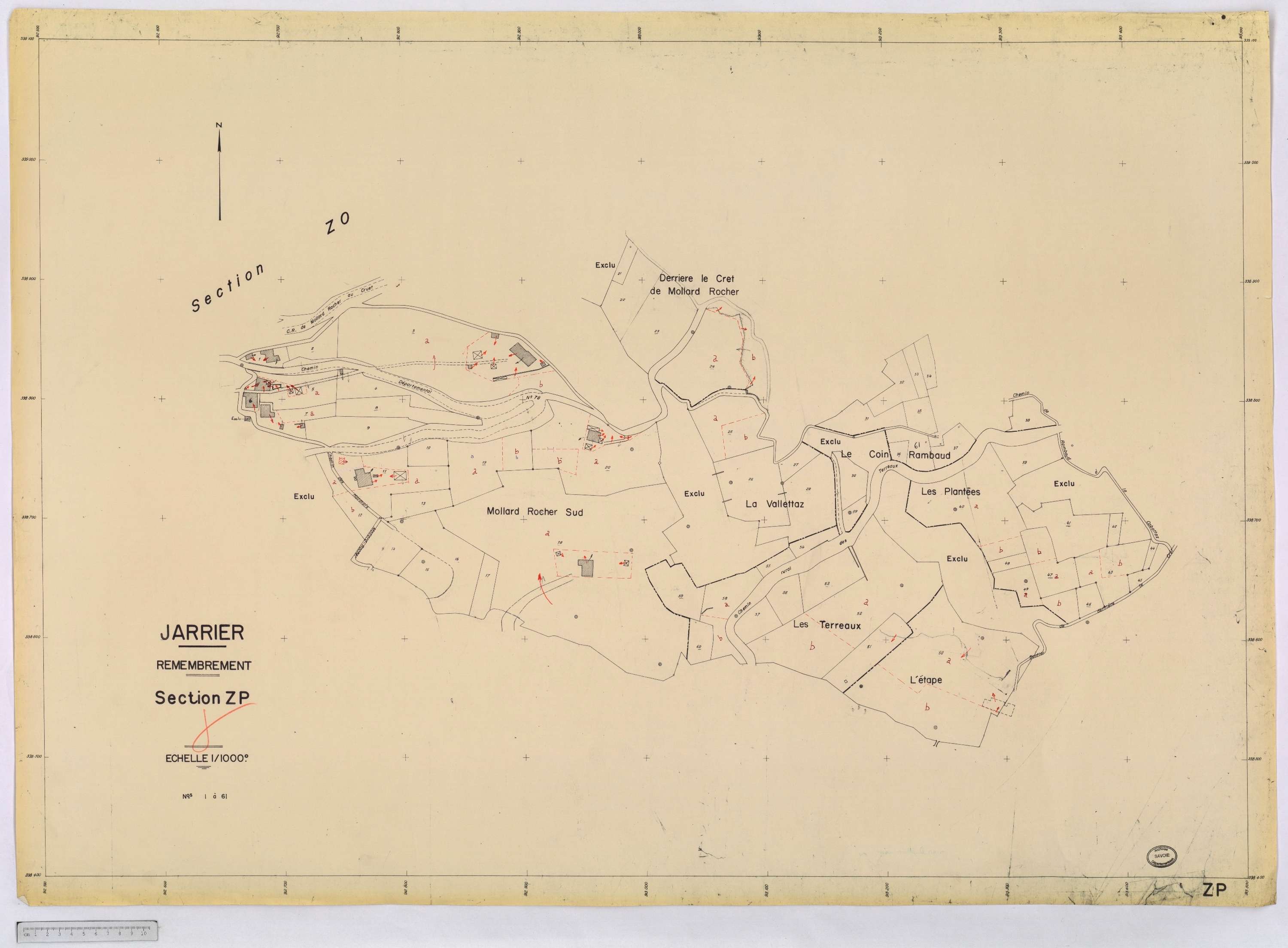 Jarrier - Cadastre remembré (1970).
