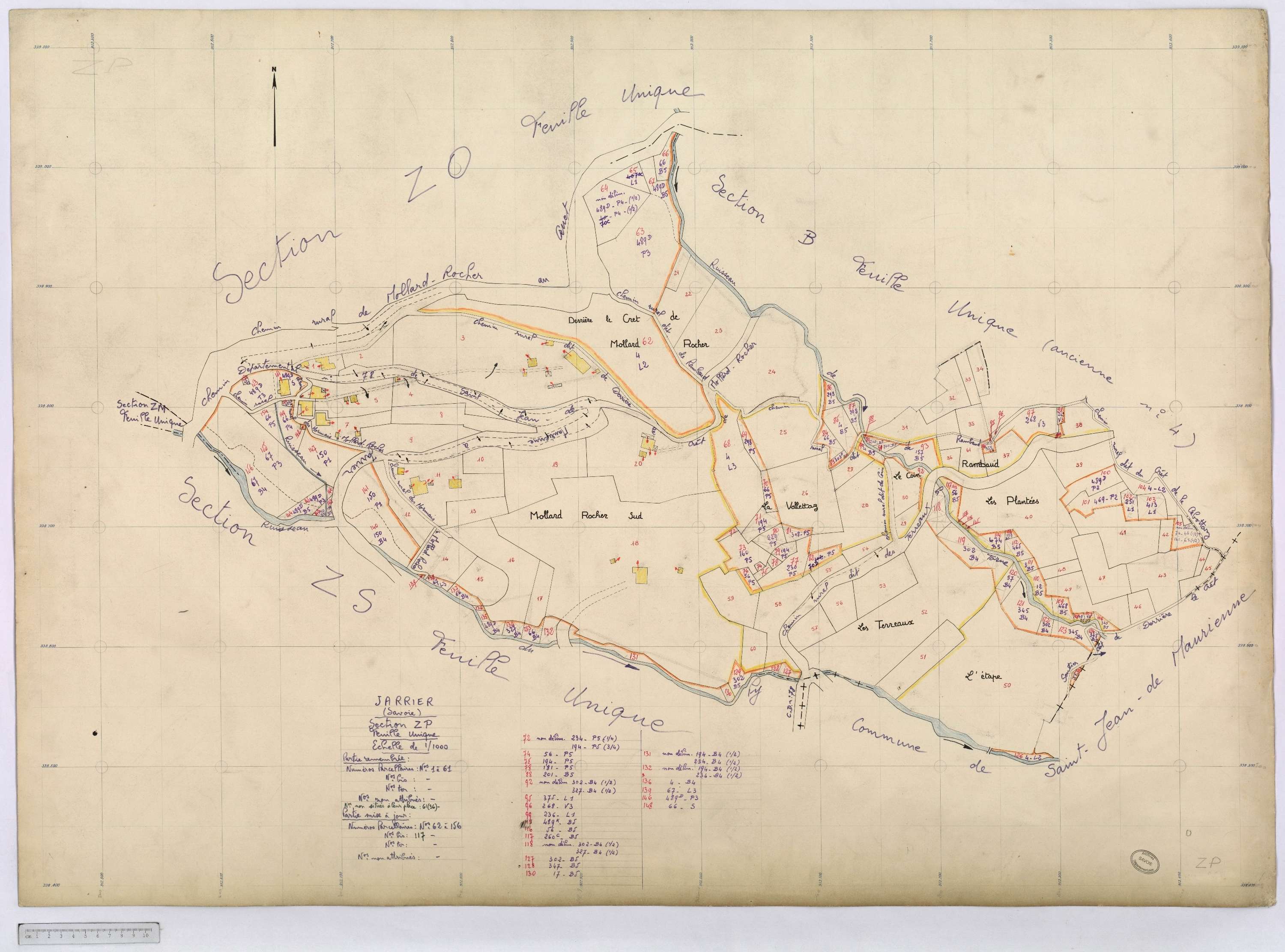Jarrier - Cadastre remembré (1970).