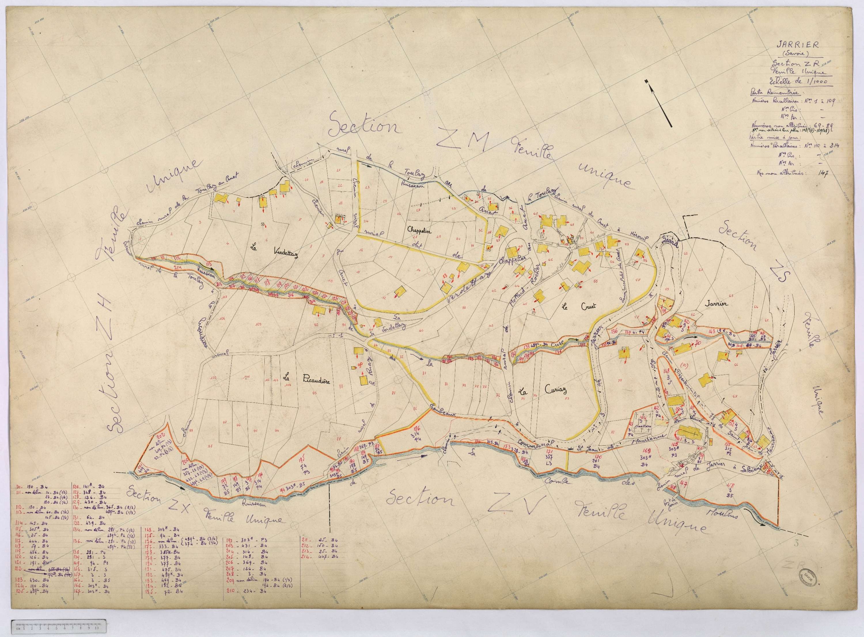 Jarrier - Cadastre remembré (1970).