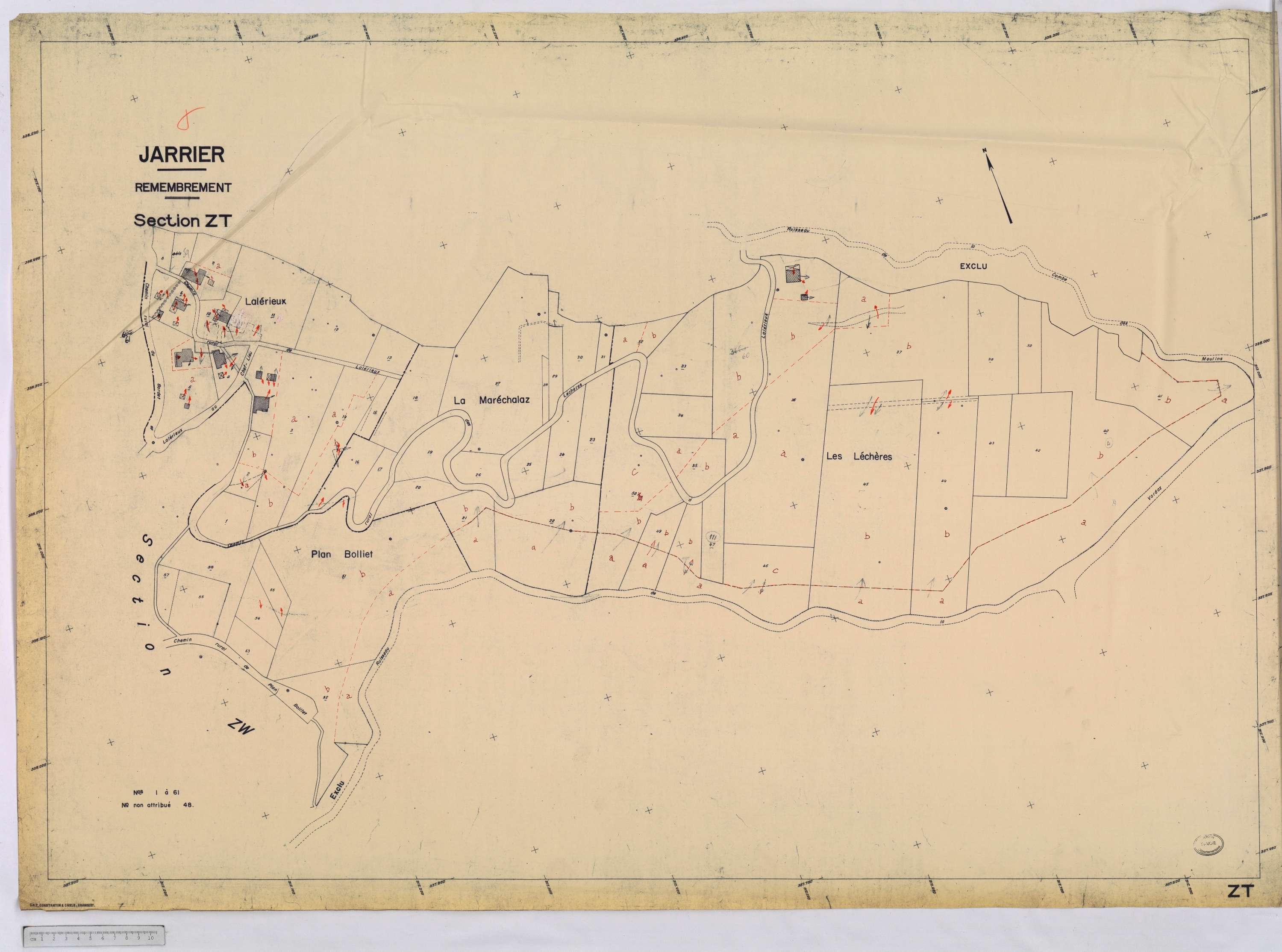 Jarrier - Cadastre remembré (1970).