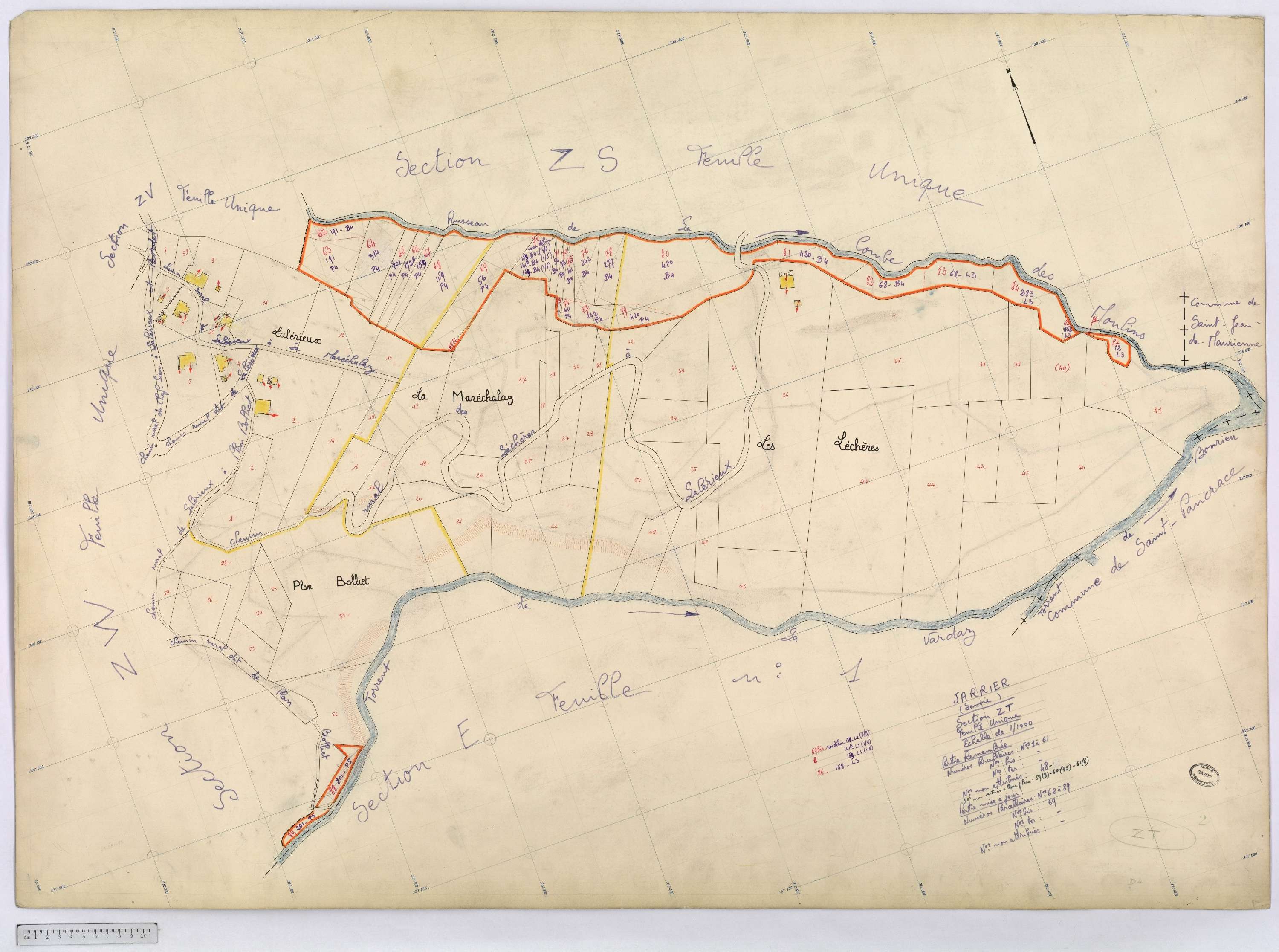 Jarrier - Cadastre remembré (1970).