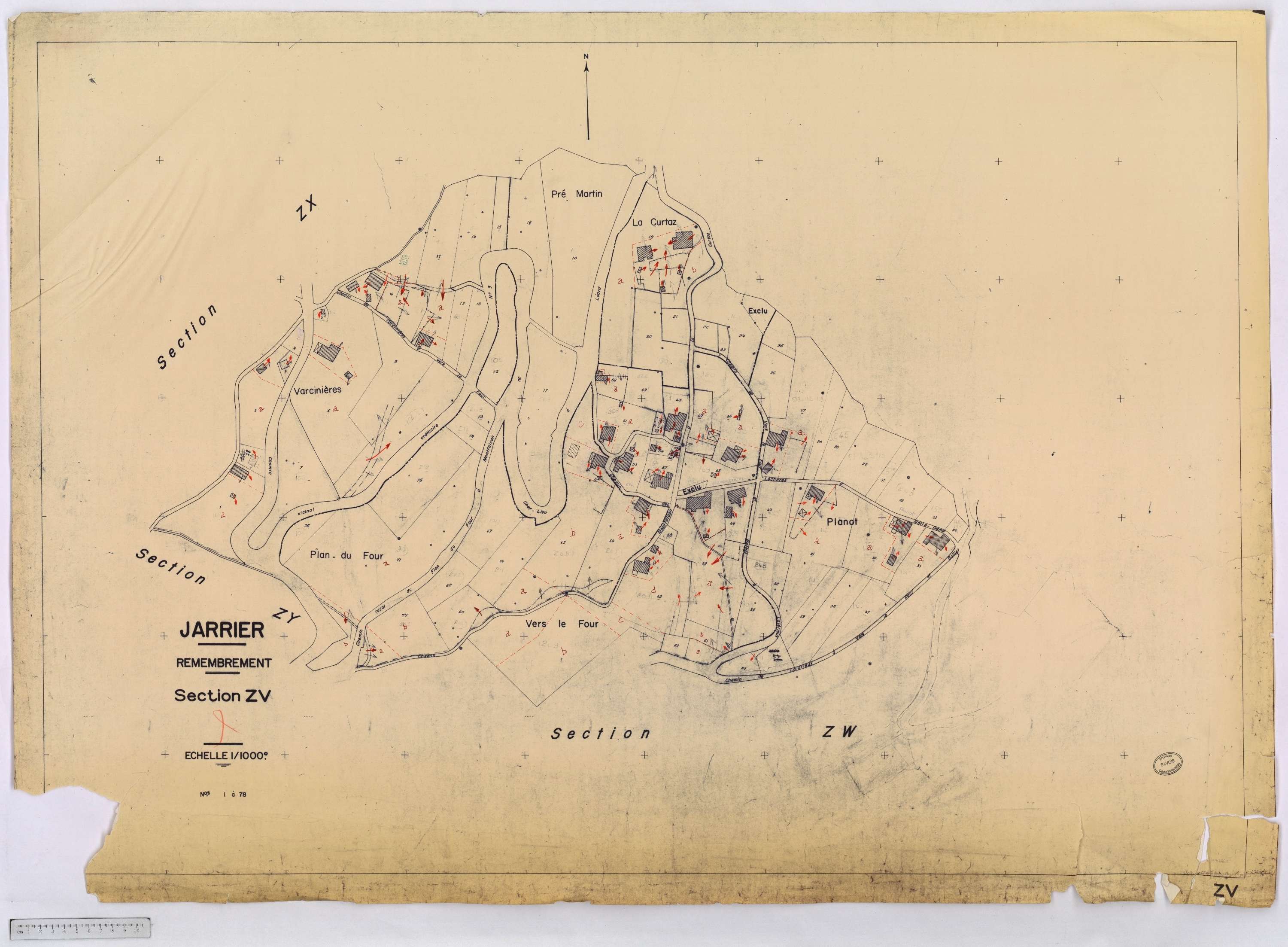 Jarrier - Cadastre remembré (1970).