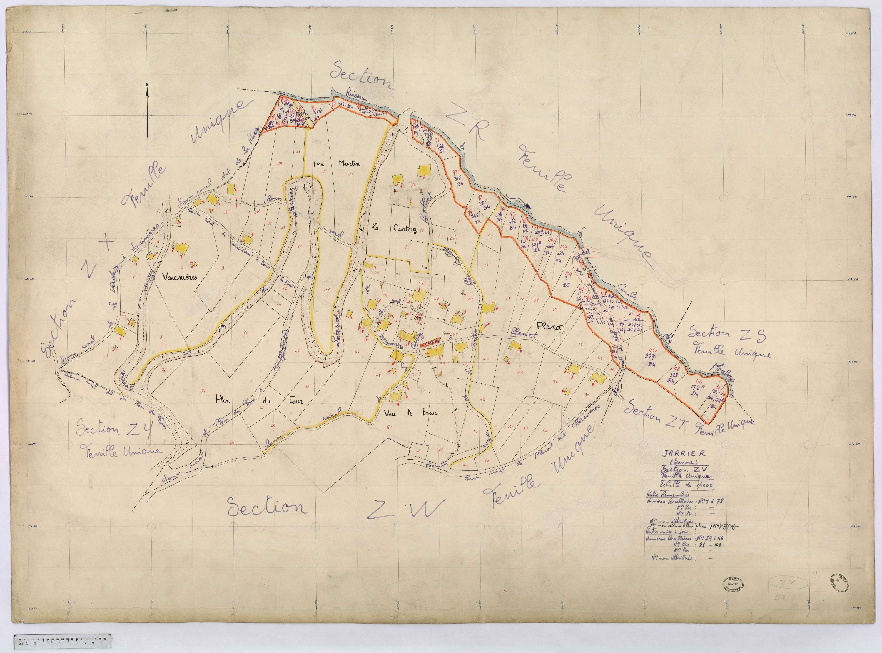Jarrier - Cadastre remembré (1970).