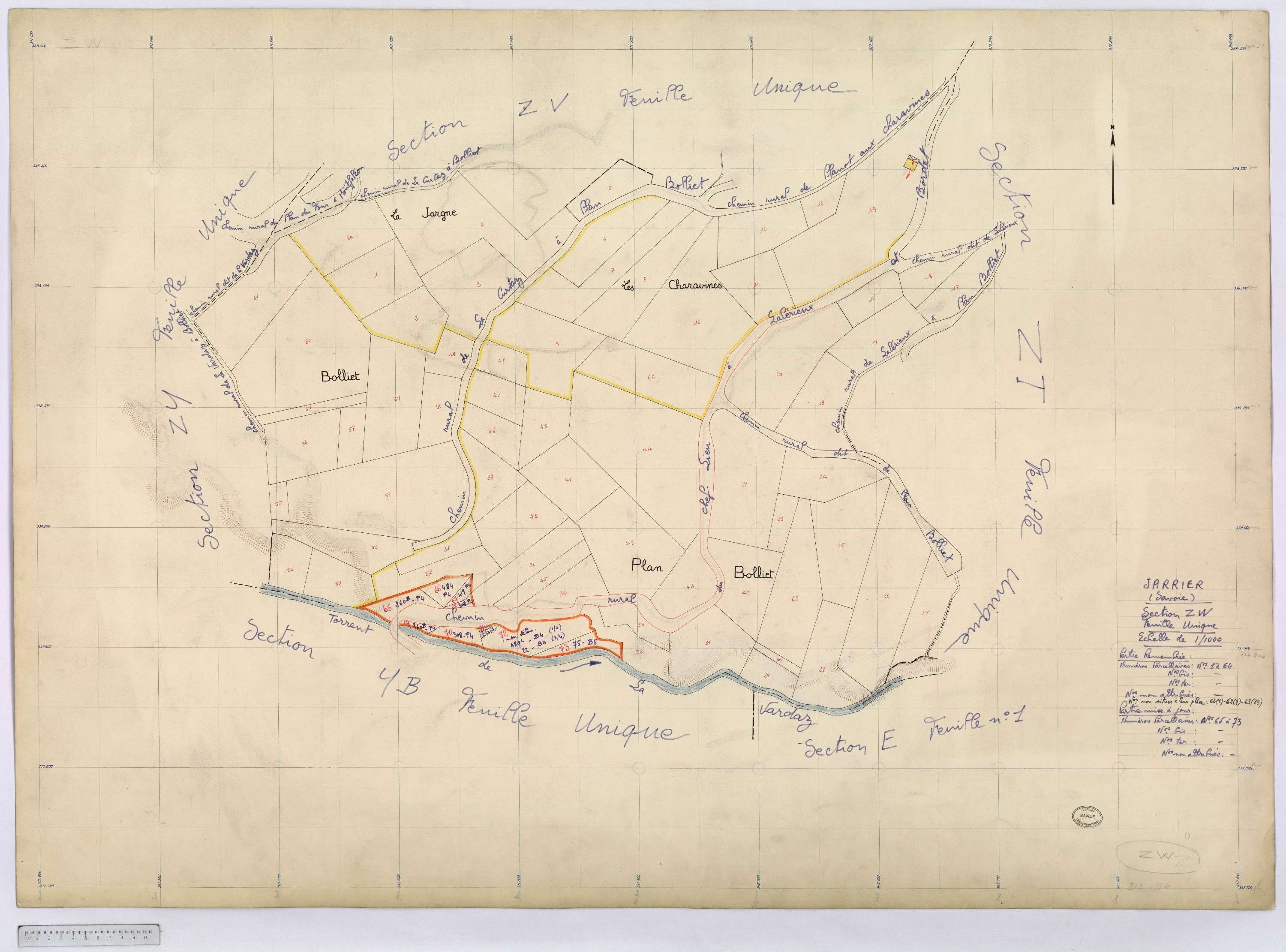 Jarrier - Cadastre remembré (1970).