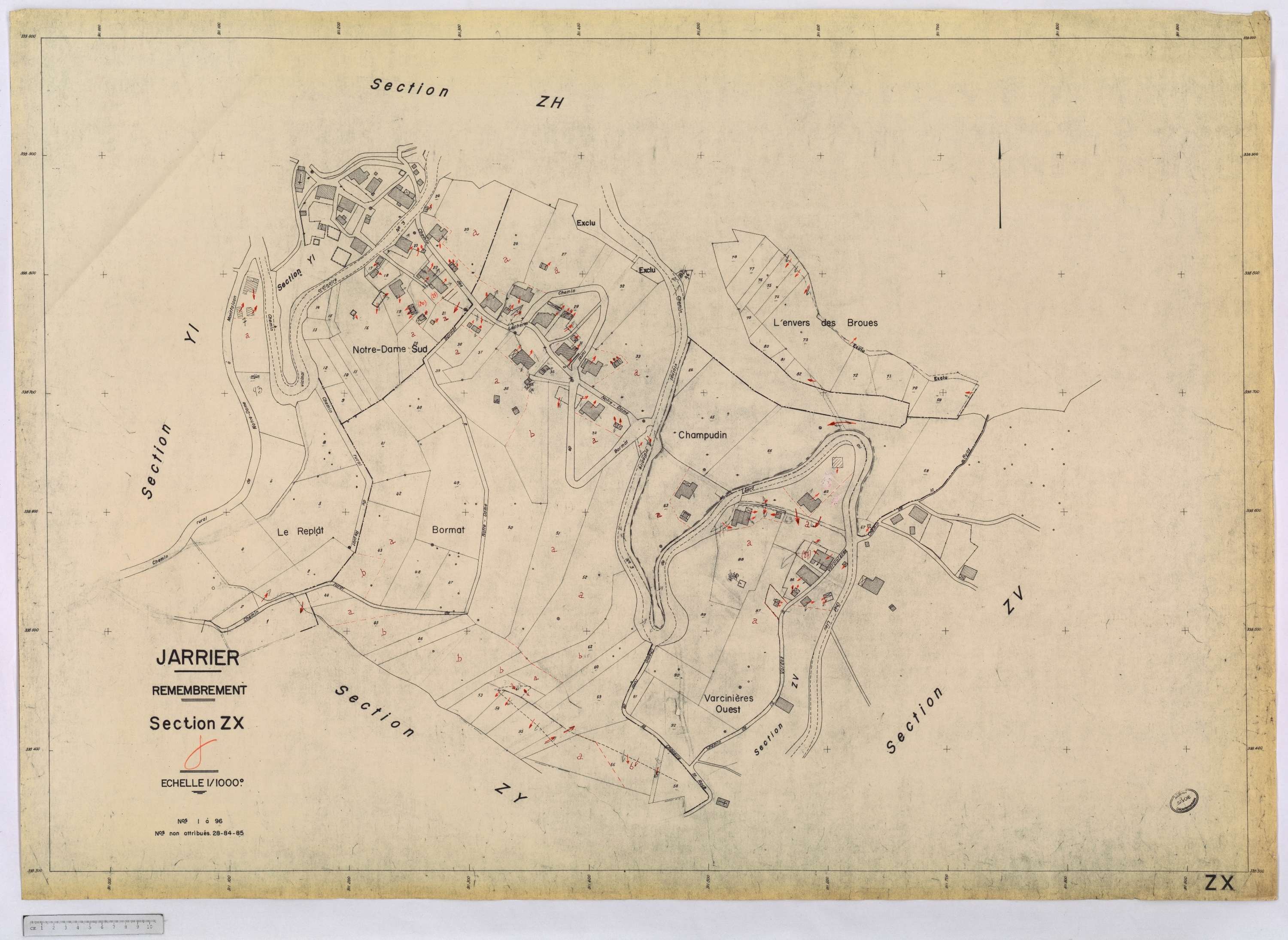 Jarrier - Cadastre remembré (1970).