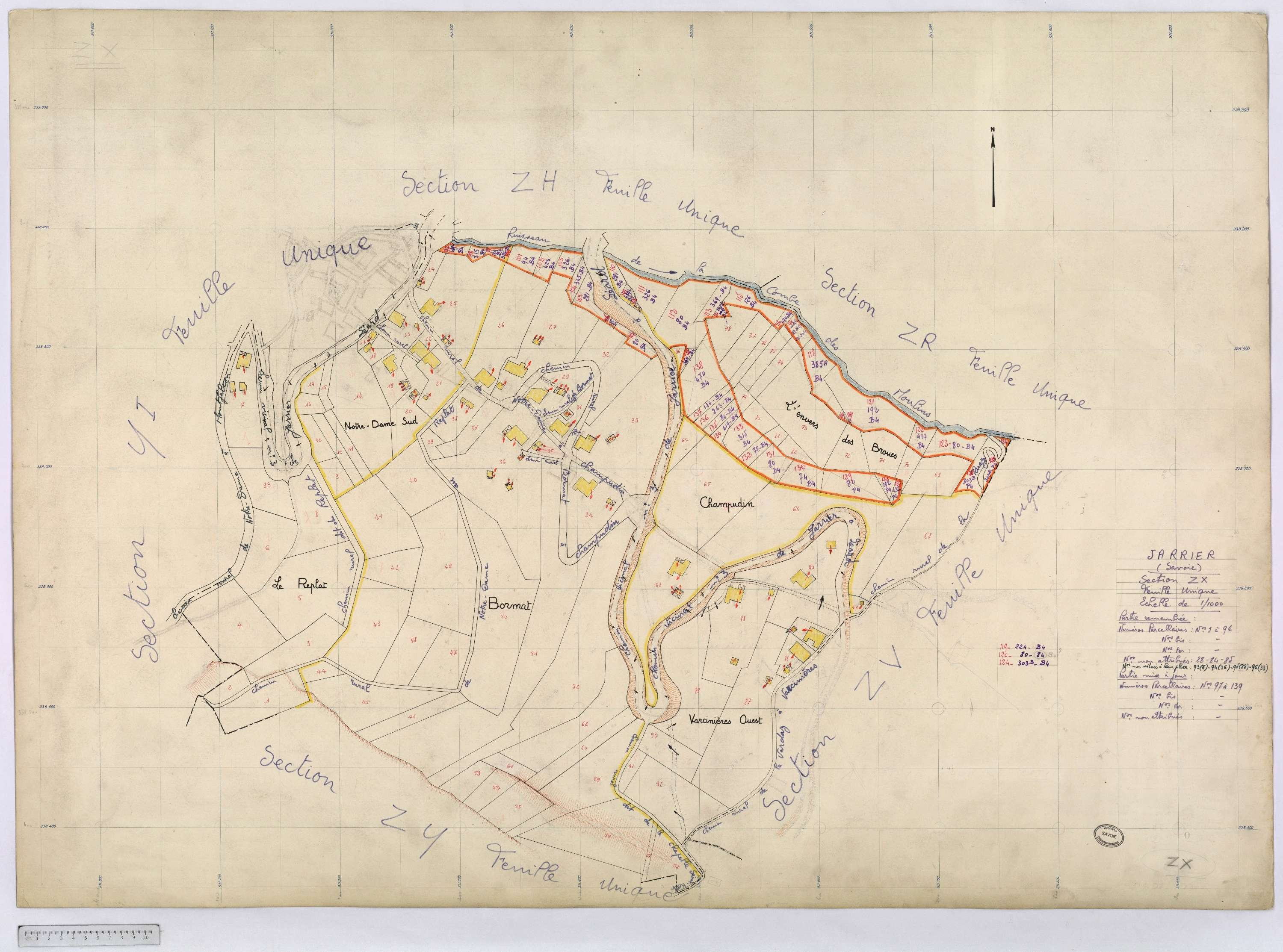 Jarrier - Cadastre remembré (1970).