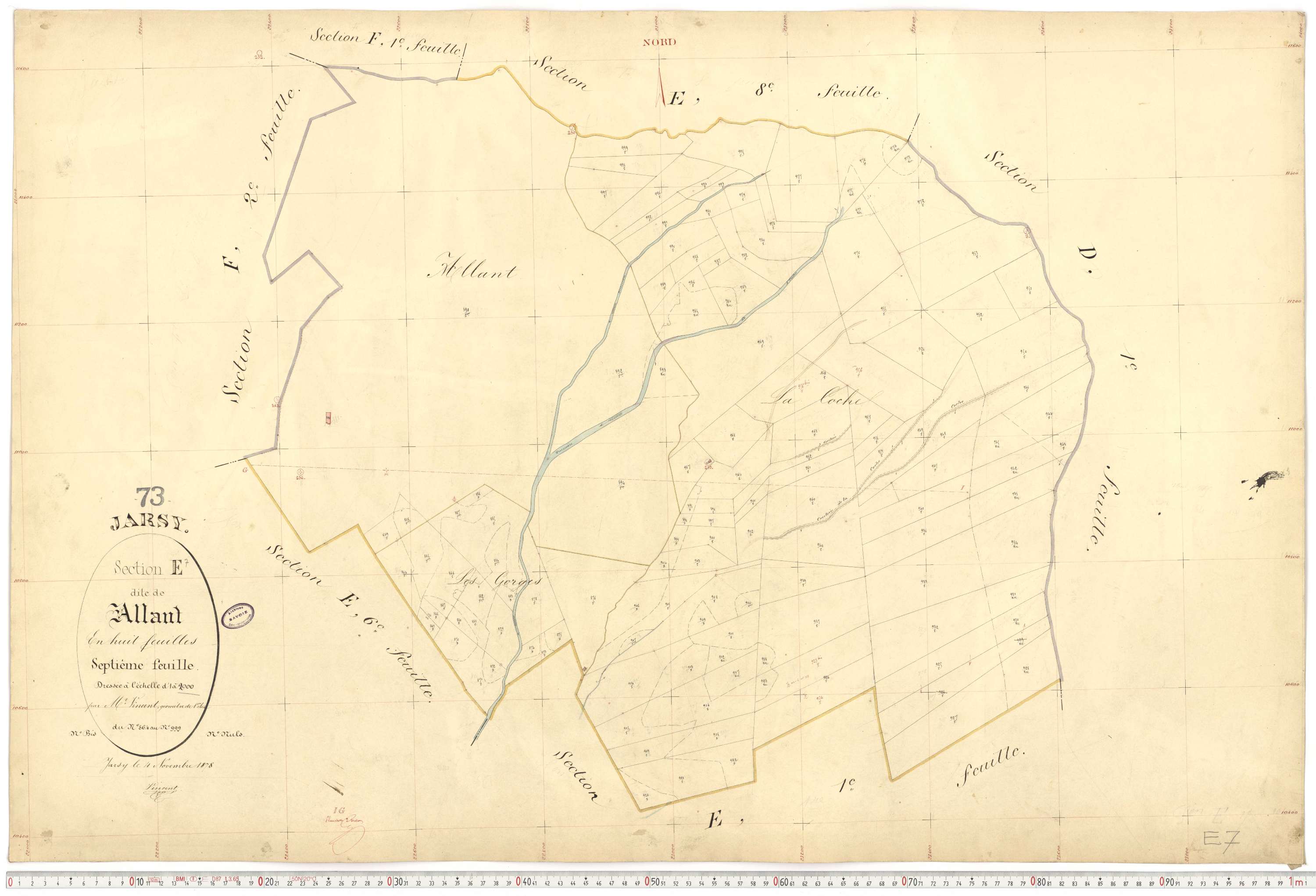 Jarsy - Cadastre français (1878).