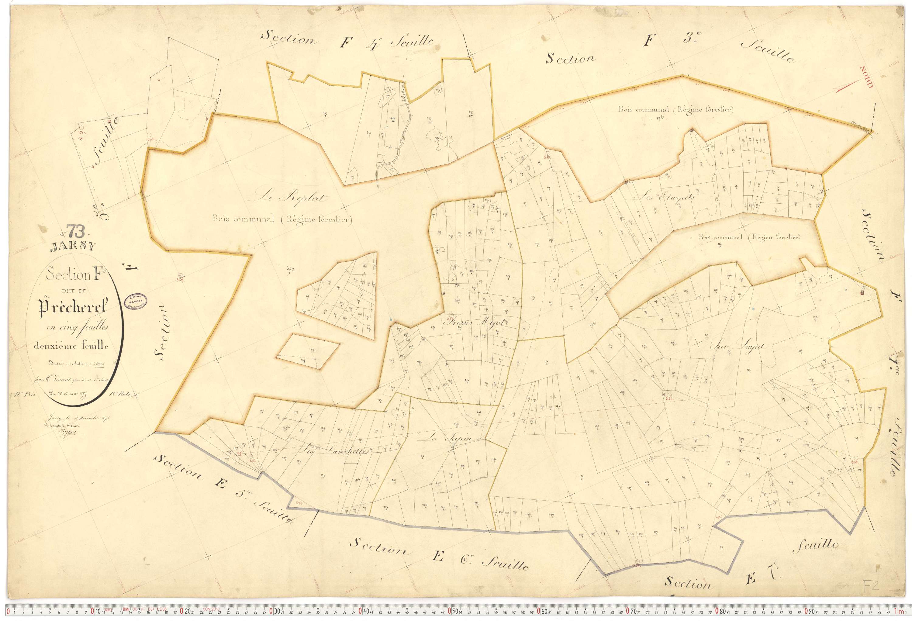 Jarsy - Cadastre français (1878).