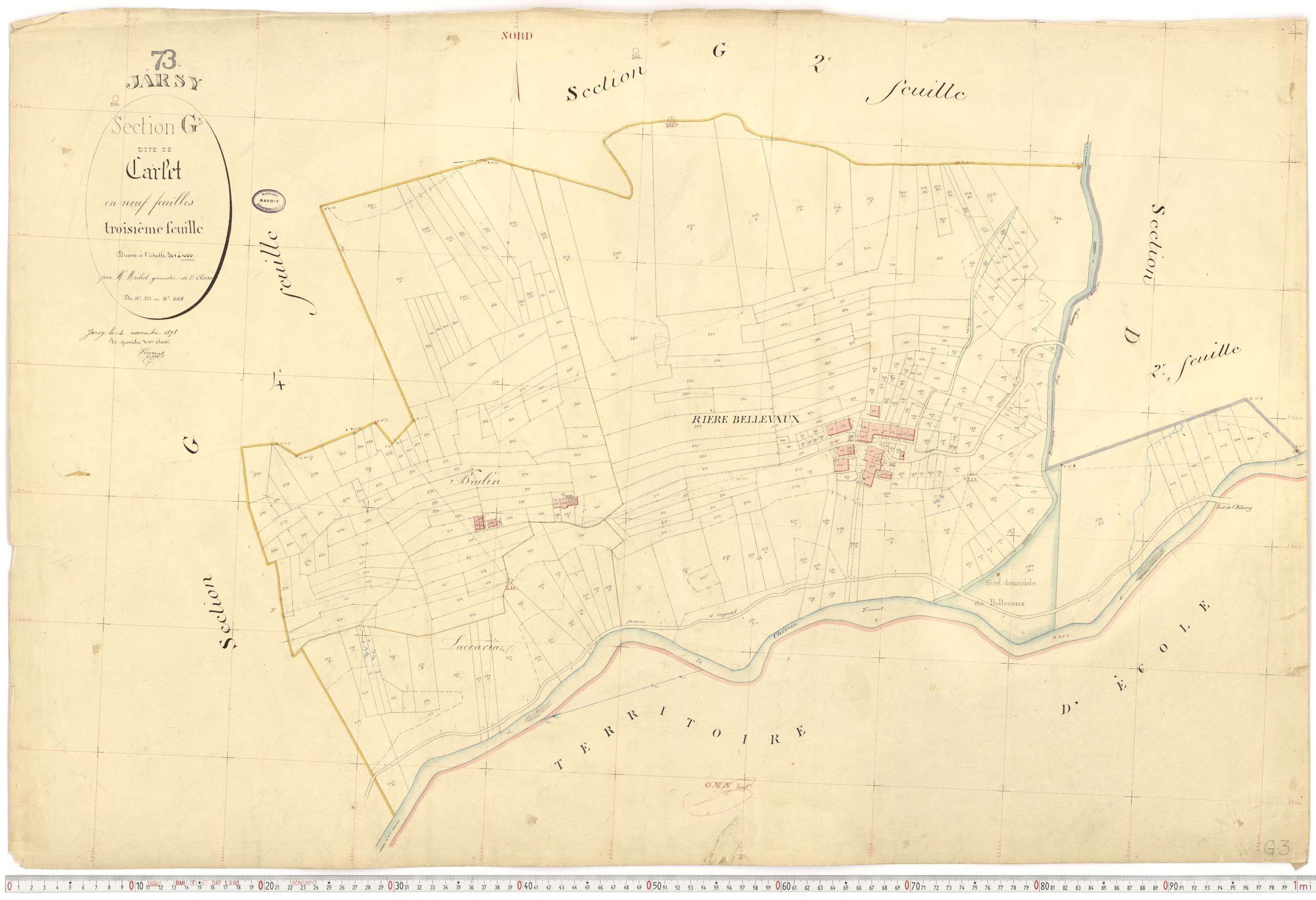 Jarsy - Cadastre français (1878).