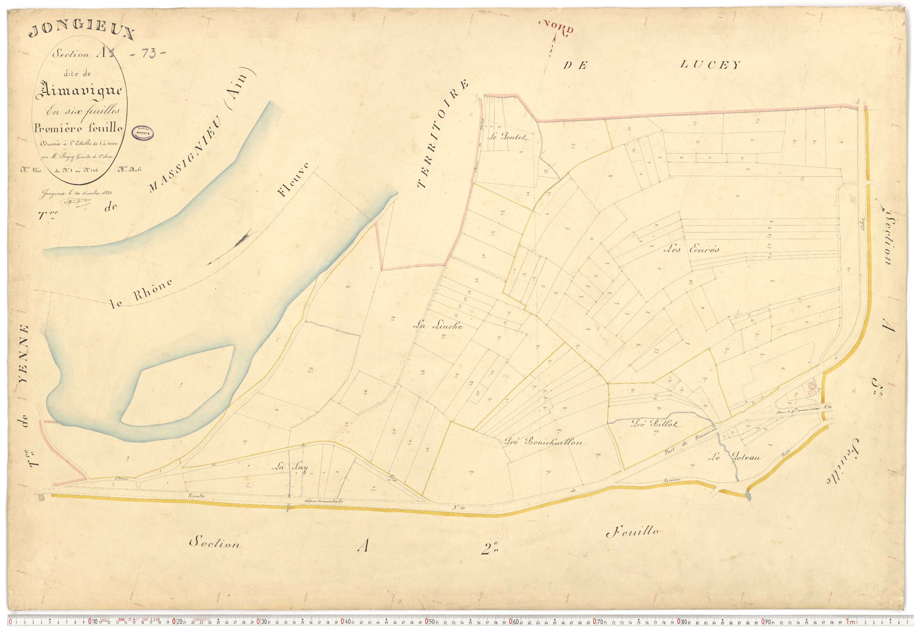 Jongieux - Cadastre français (1921).
