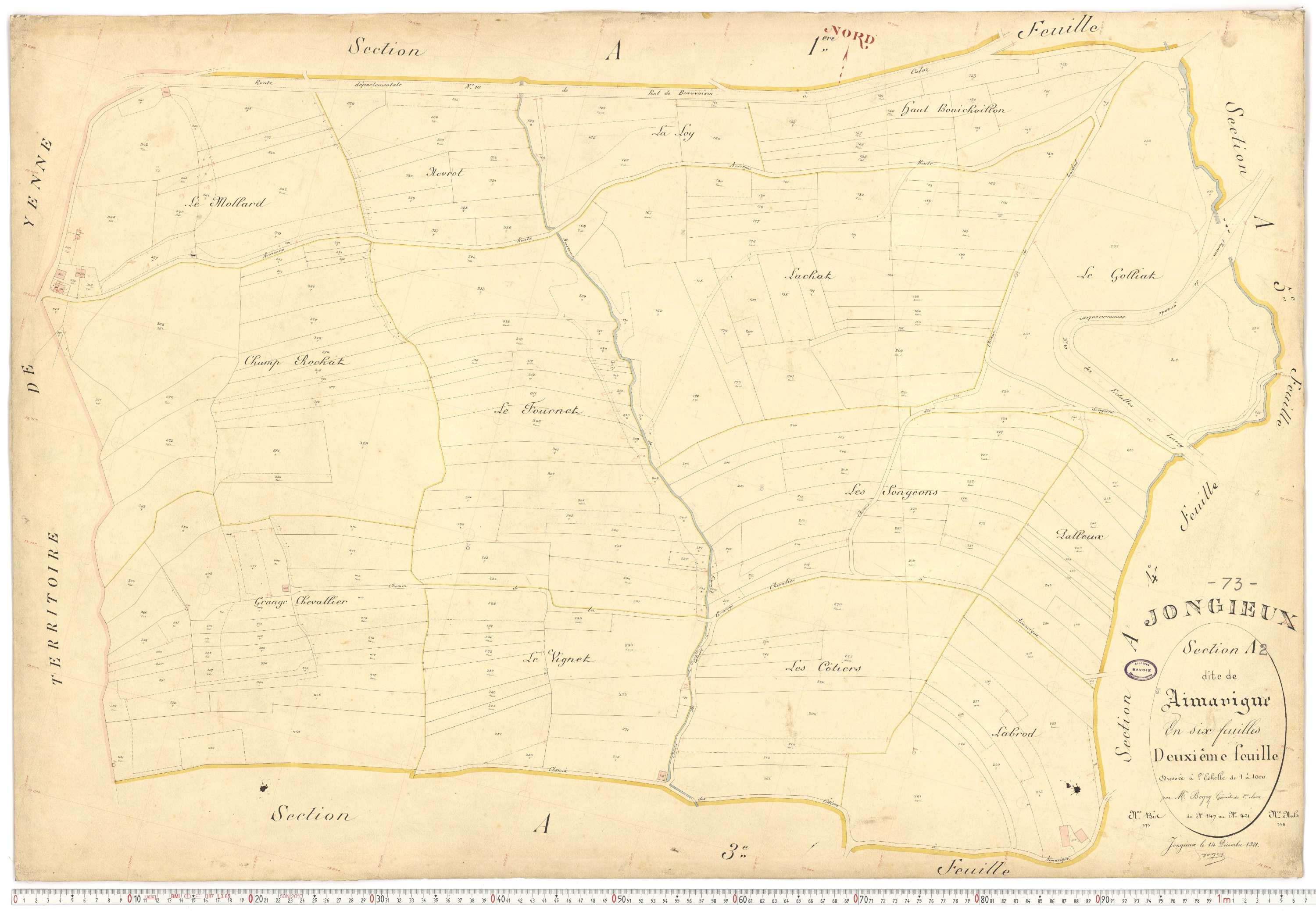 Jongieux - Cadastre français (1921).
