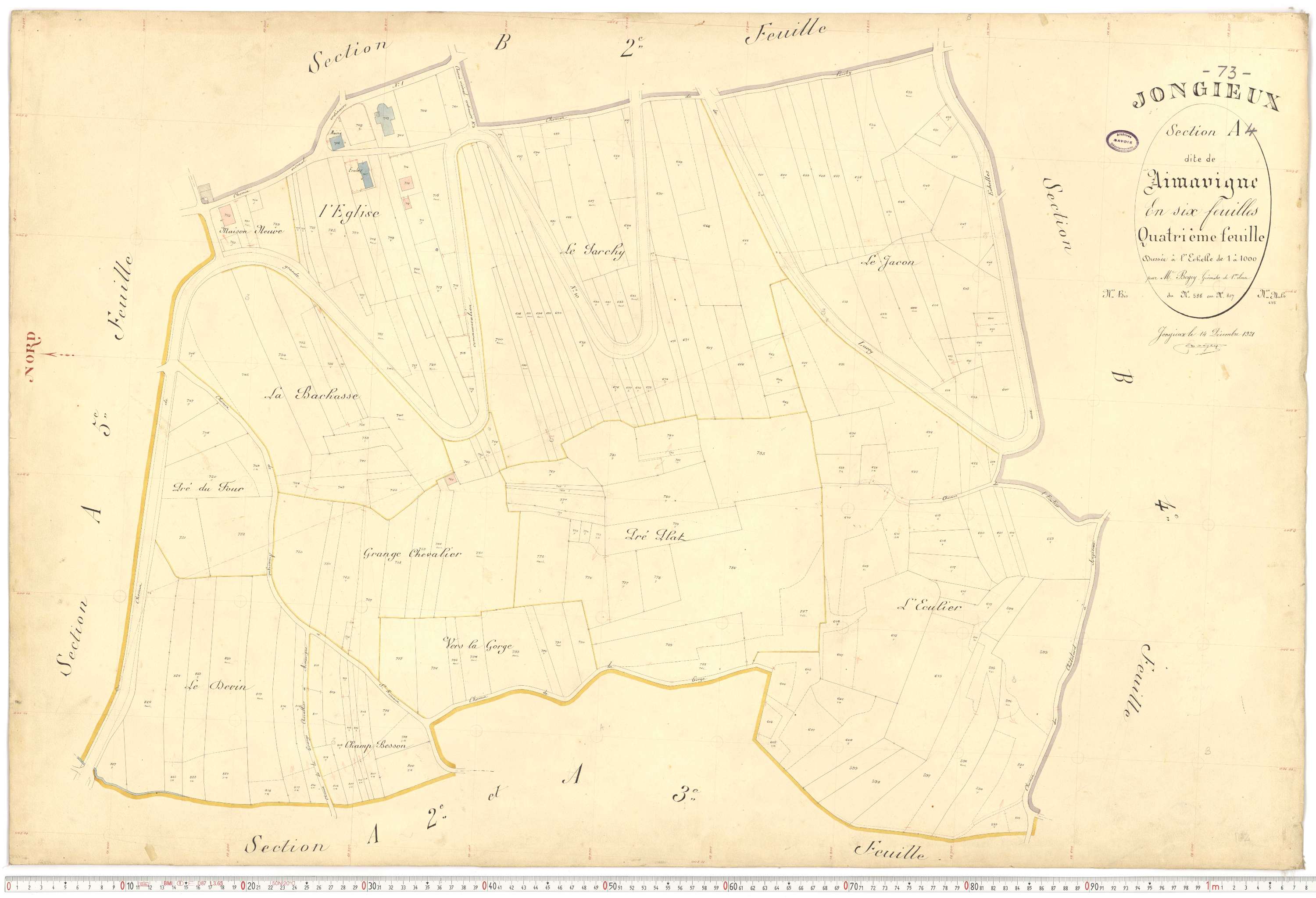 Jongieux - Cadastre français (1921).