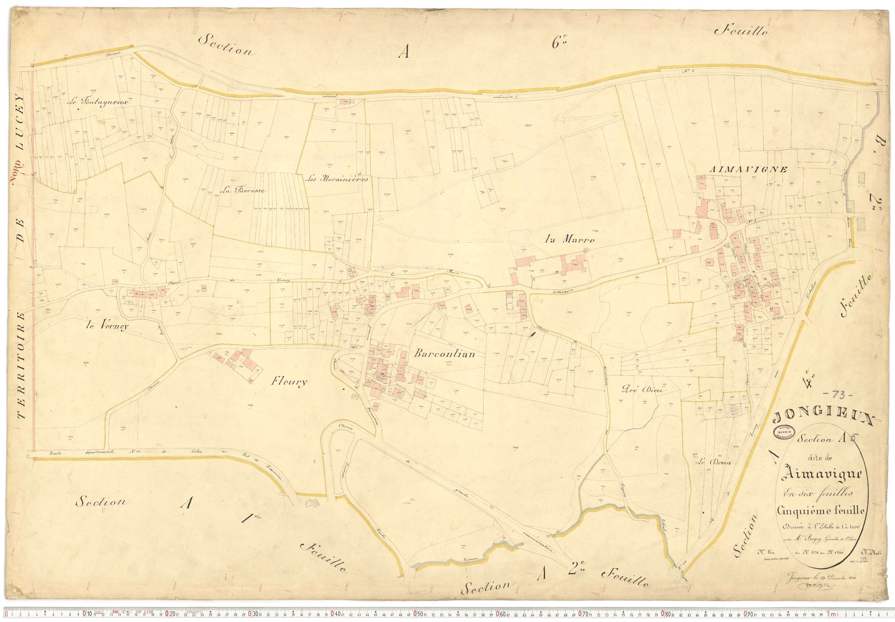 Jongieux - Cadastre français (1921).