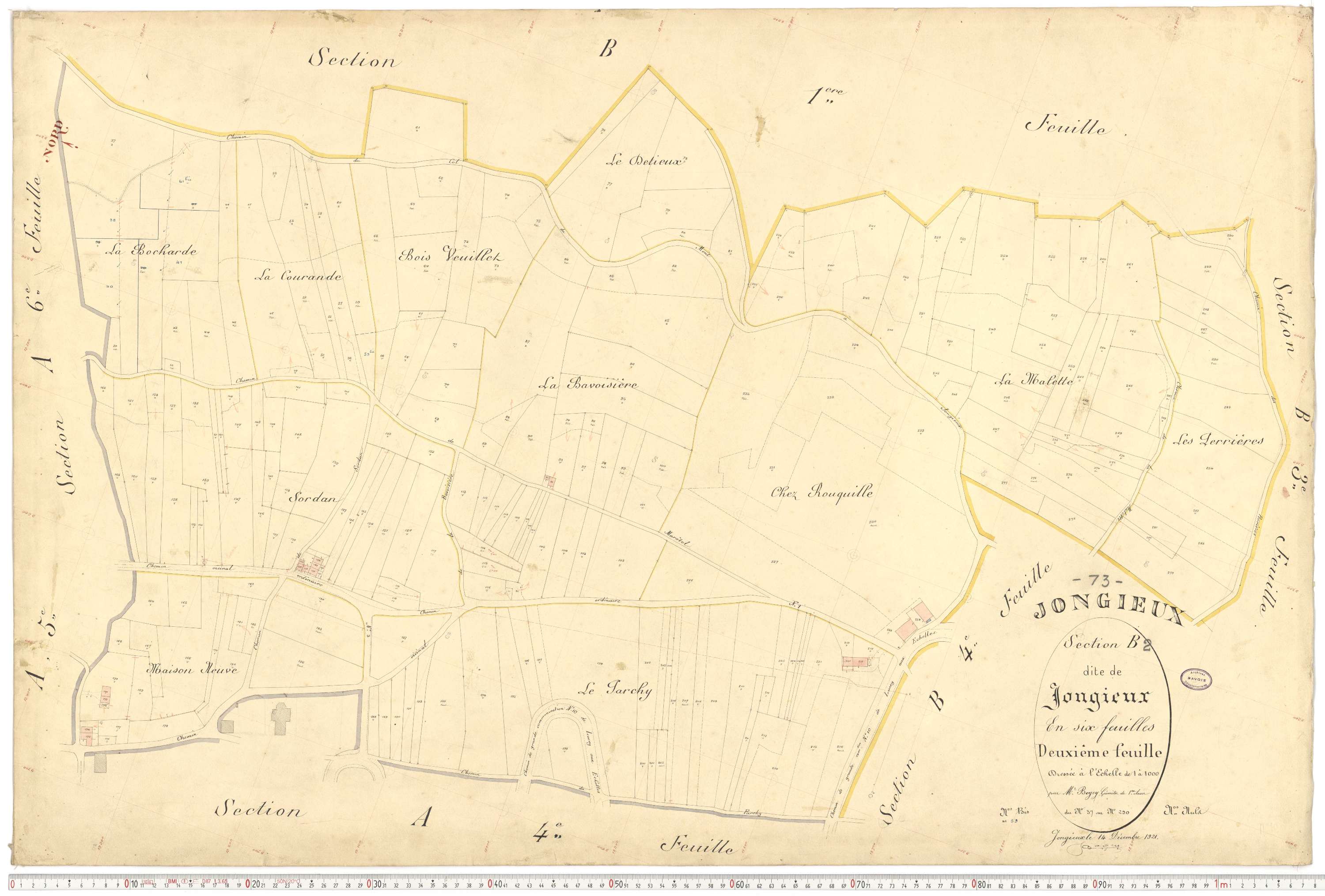 Jongieux - Cadastre français (1921).
