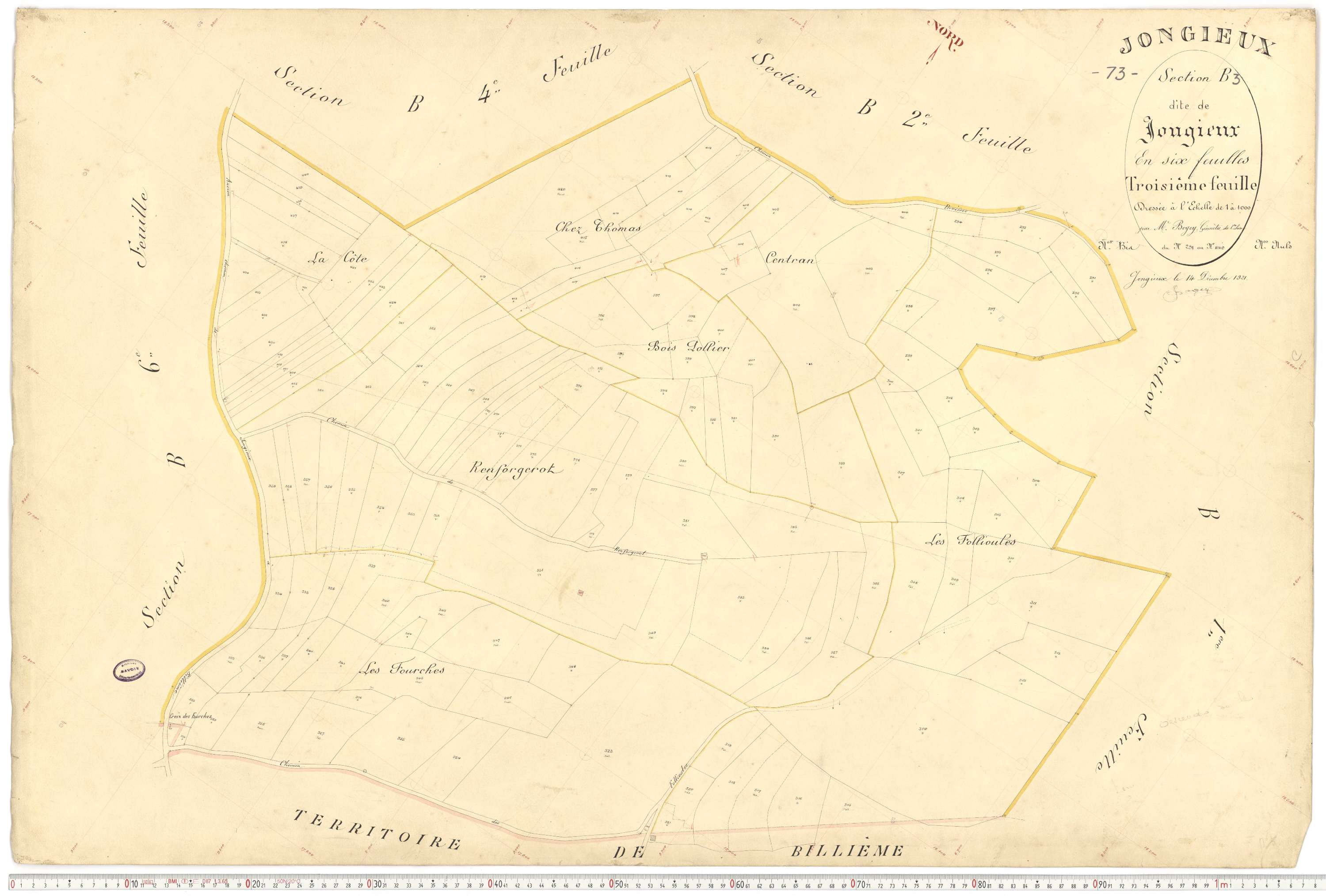 Jongieux - Cadastre français (1921).