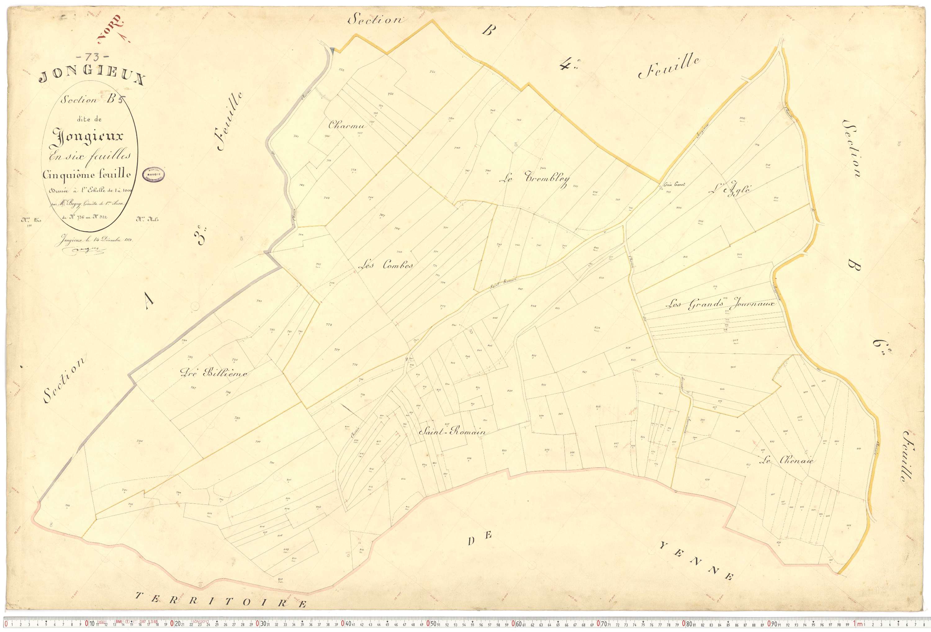 Jongieux - Cadastre français (1921).