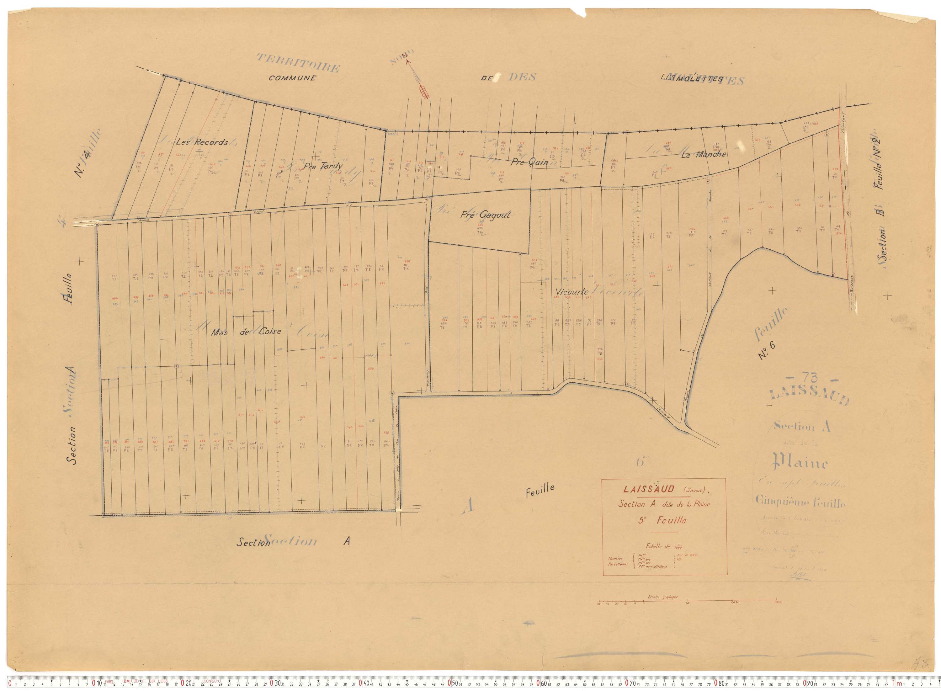 Laissaud - Cadastre rénové, version de travail (1934).