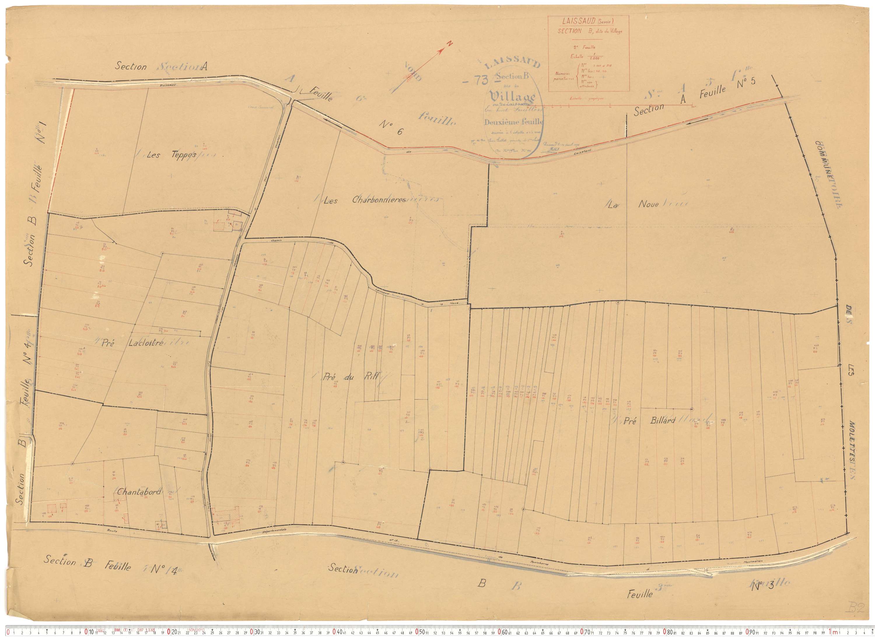 Laissaud - Cadastre rénové, version de travail (1934).