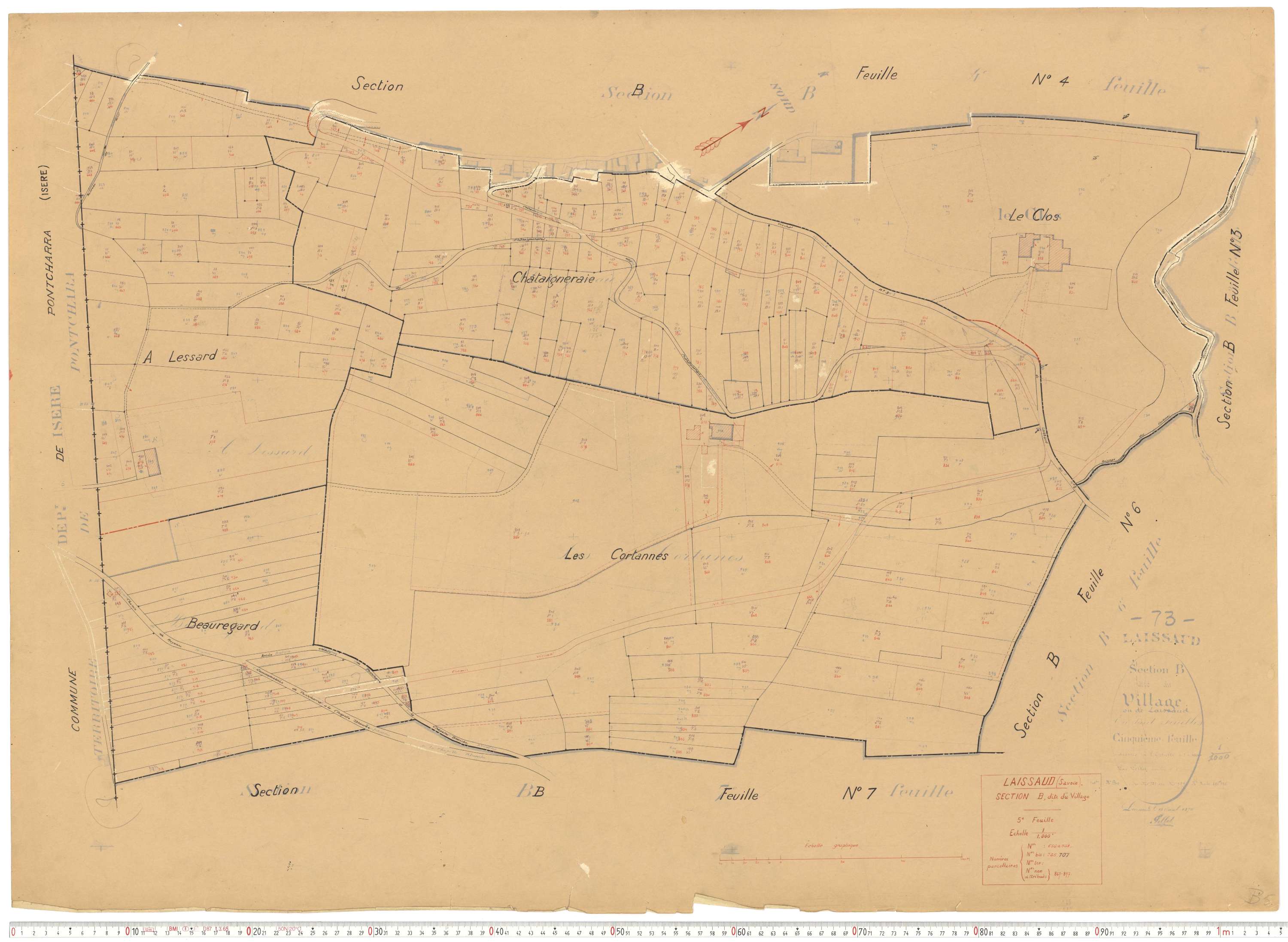 Laissaud - Cadastre rénové, version de travail (1934).