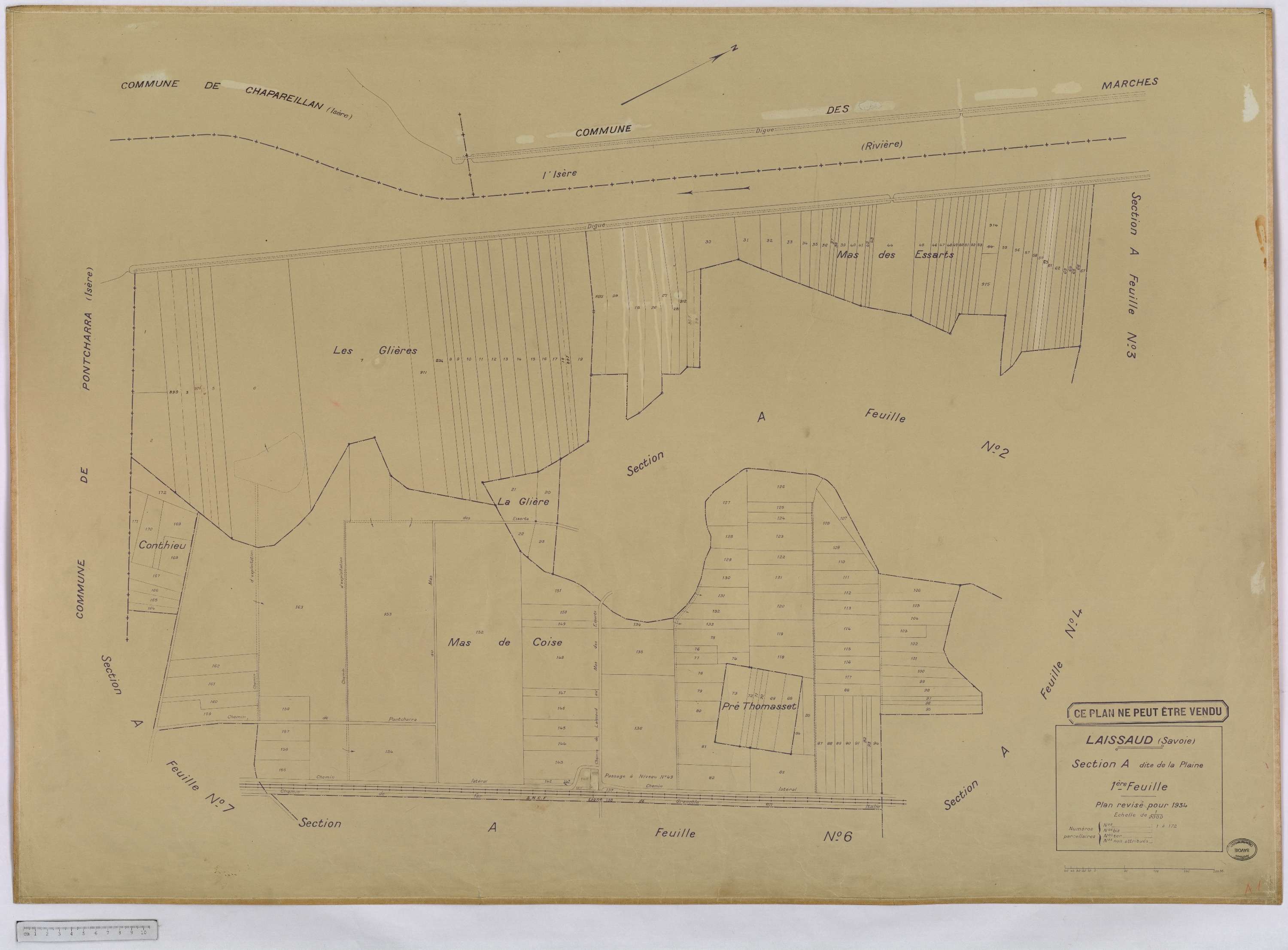 Laissaud - Cadastre rénové, version définitive (1934).